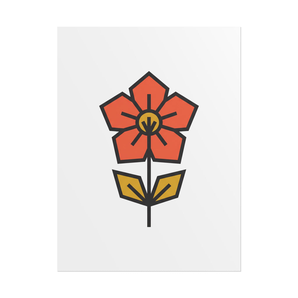 Minimal Wildflower Icon Poster