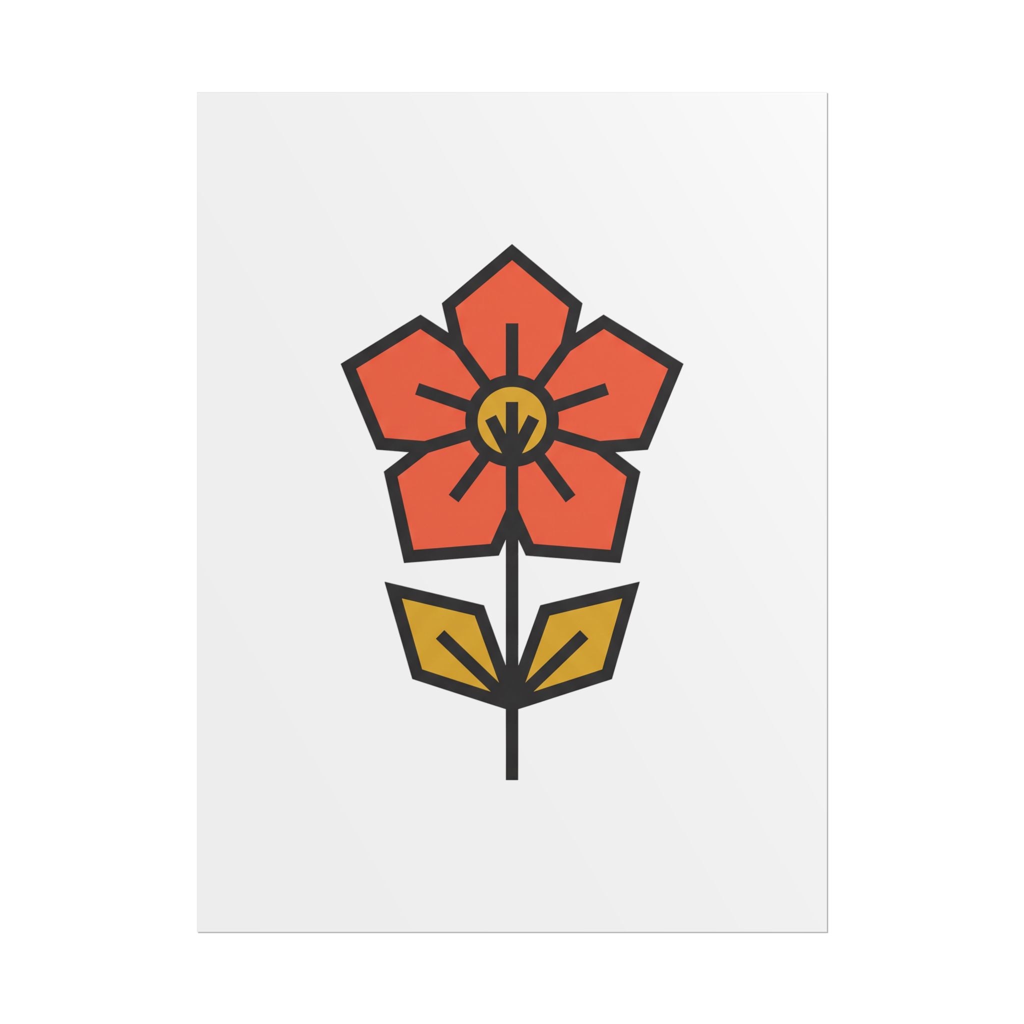 Minimal Wildflower Icon Poster
