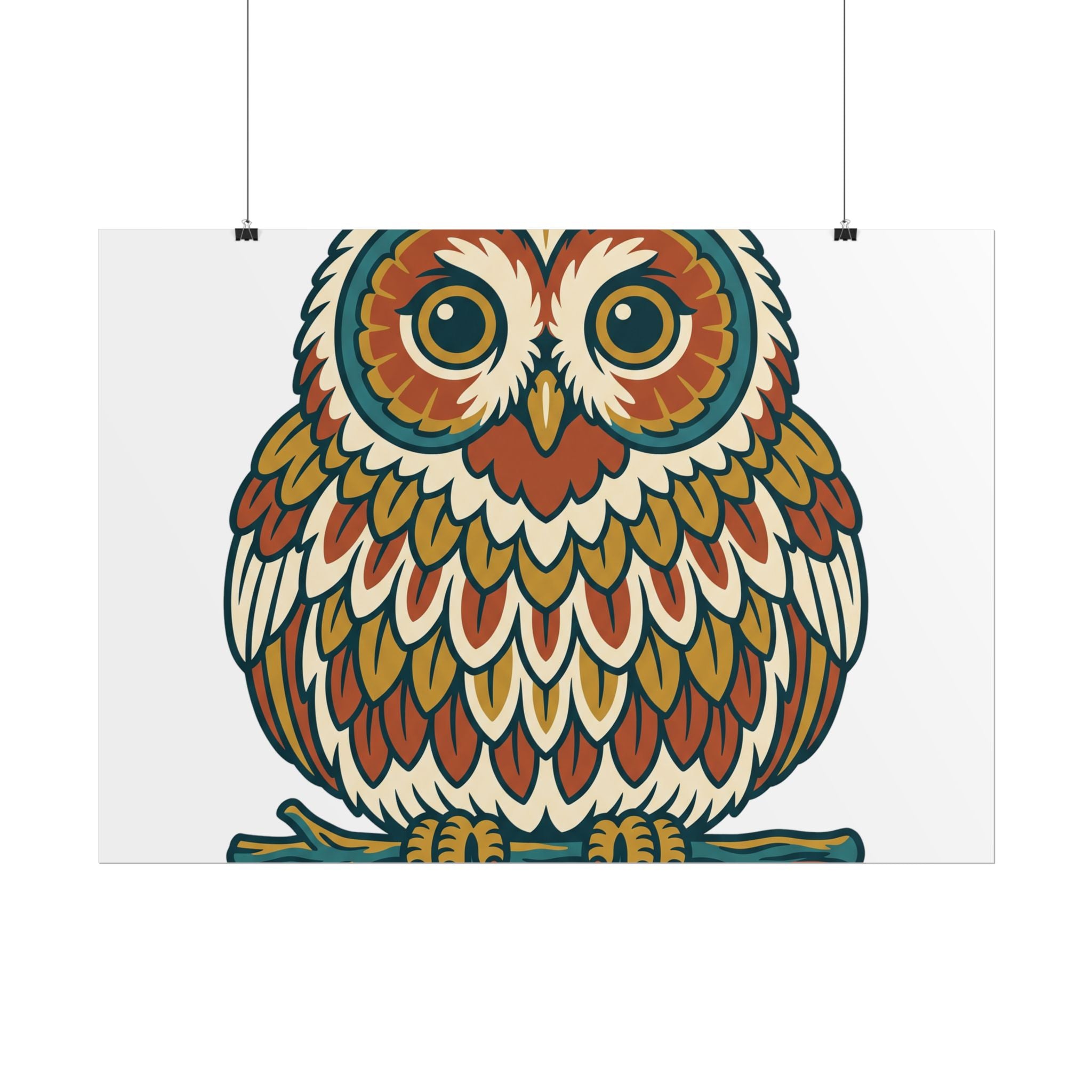Round Owl Poster