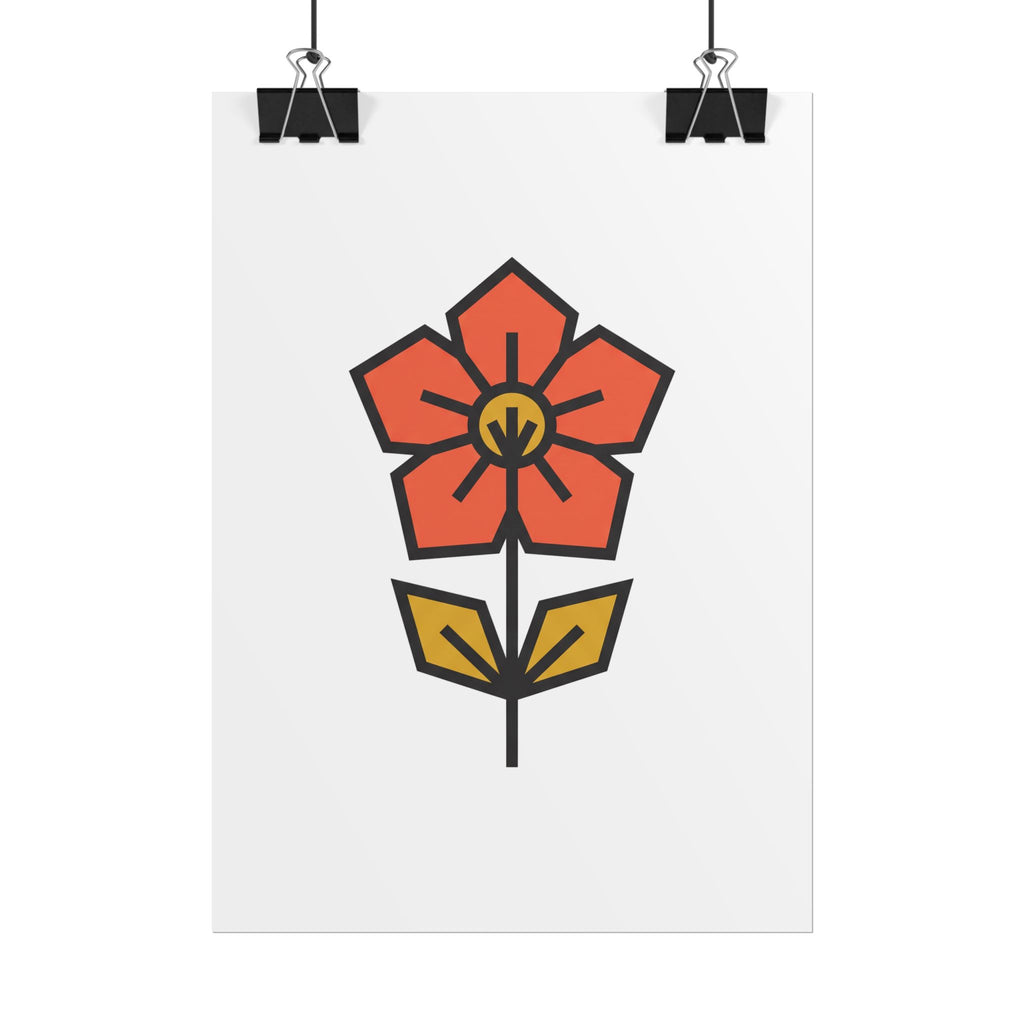 Minimal Wildflower Icon Poster