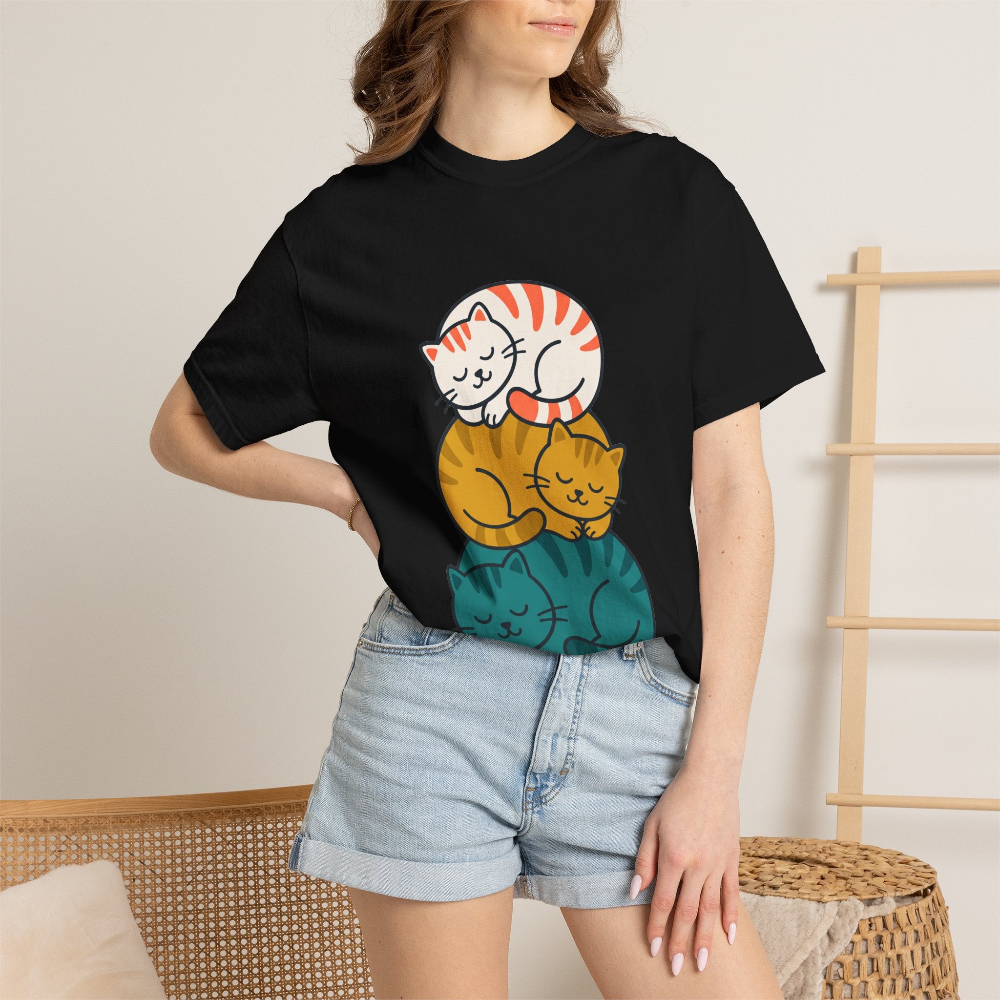 Sleepy Cat Stack Tee
