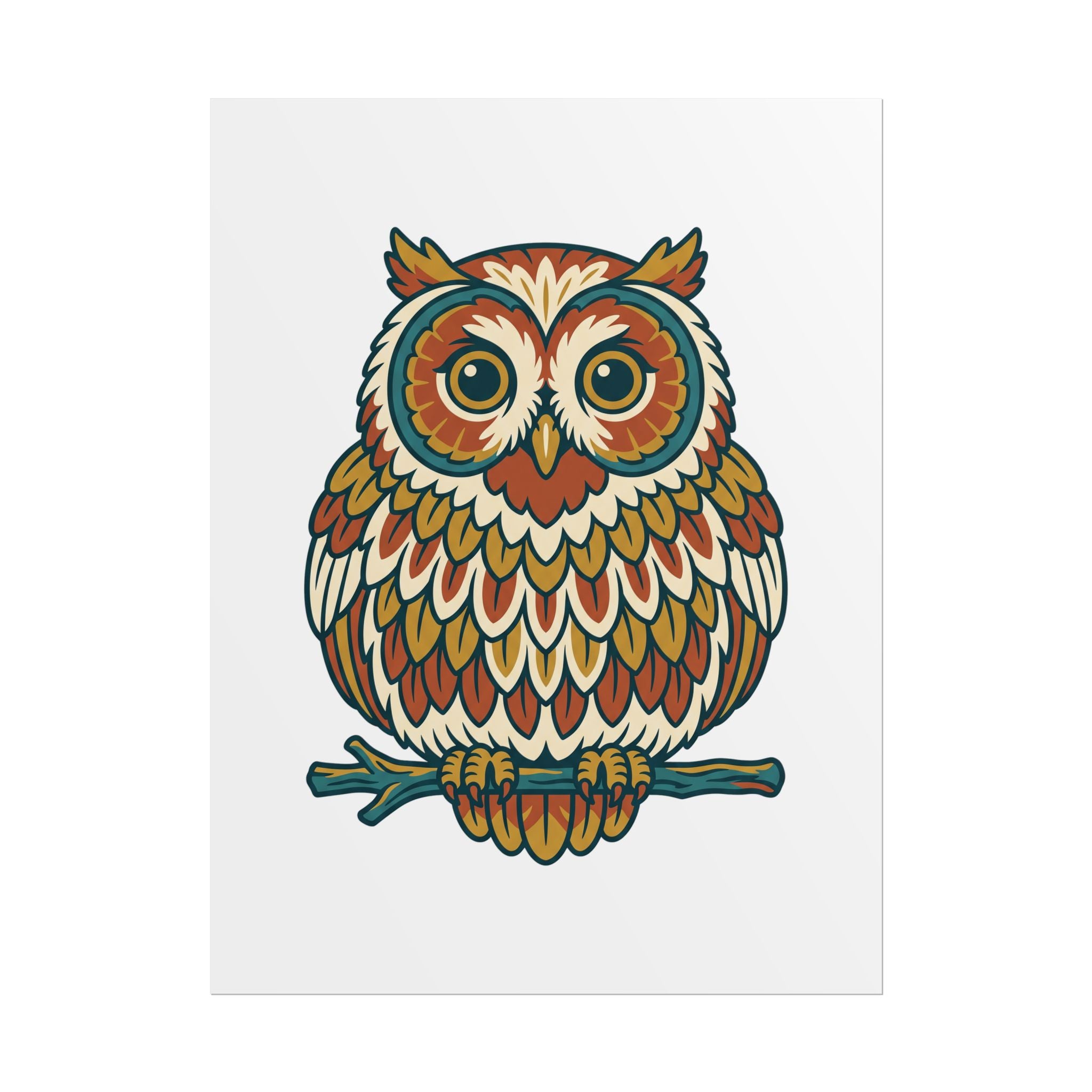 Round Owl Poster