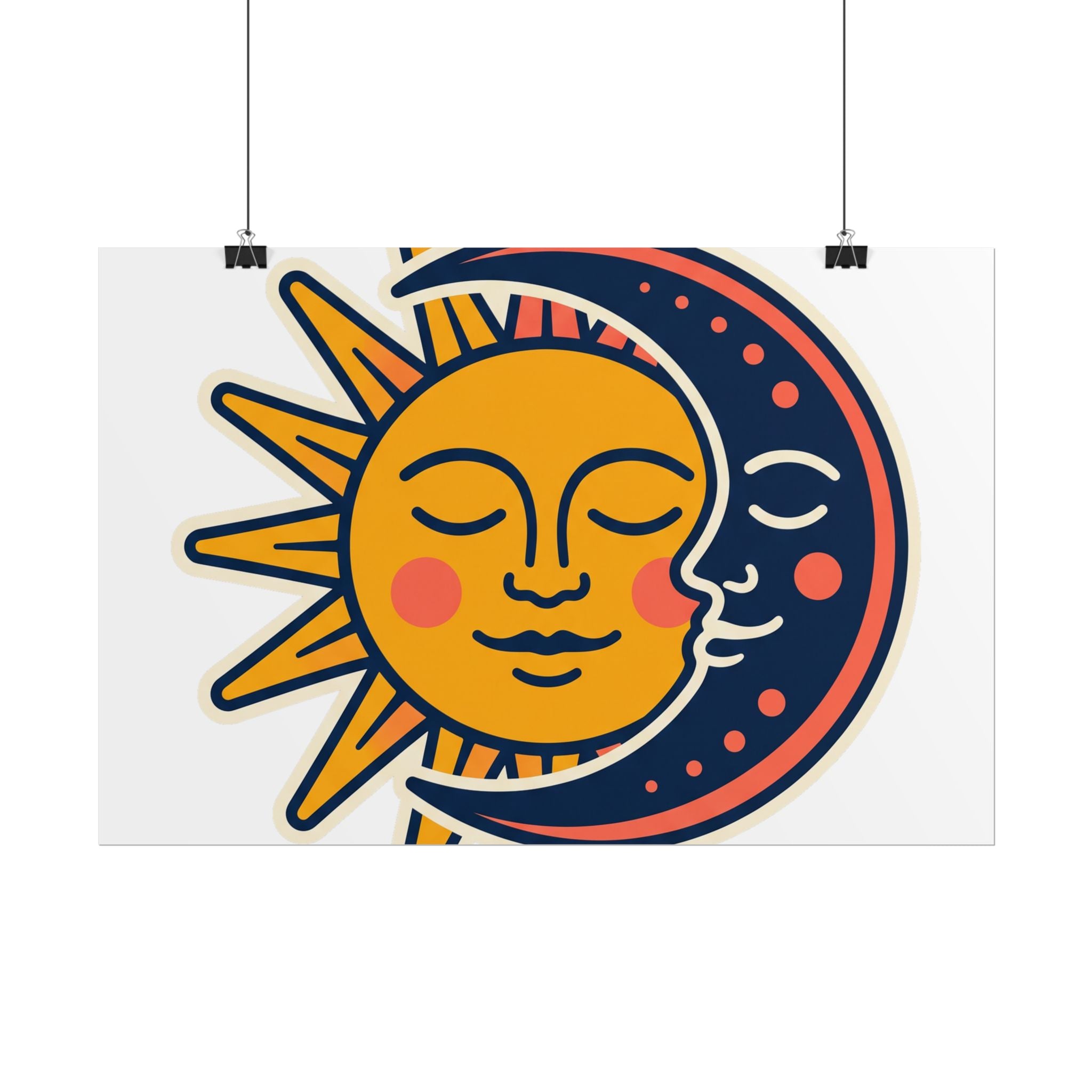 Sun Moon Faces Poster