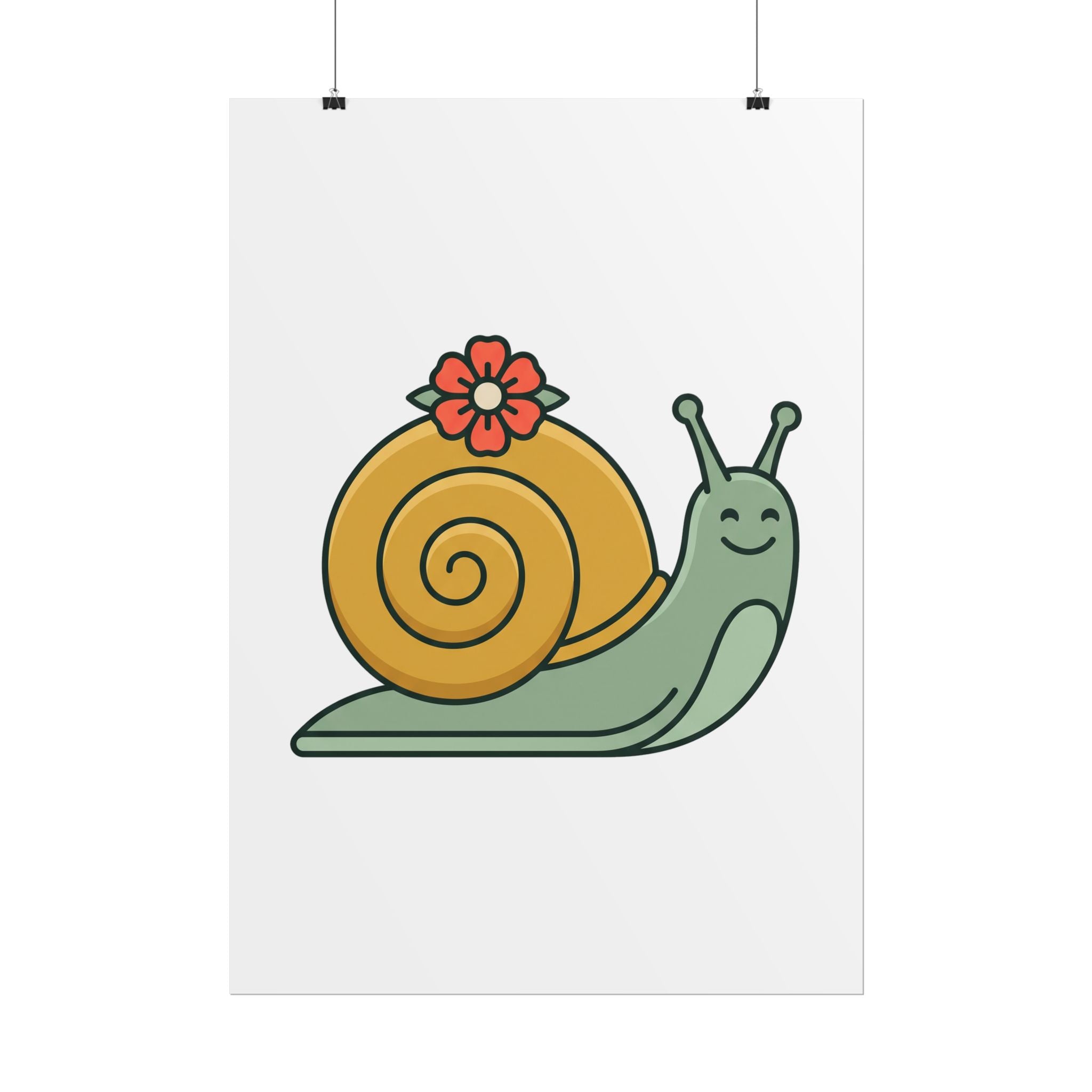 Snail with Flower Shell Poster