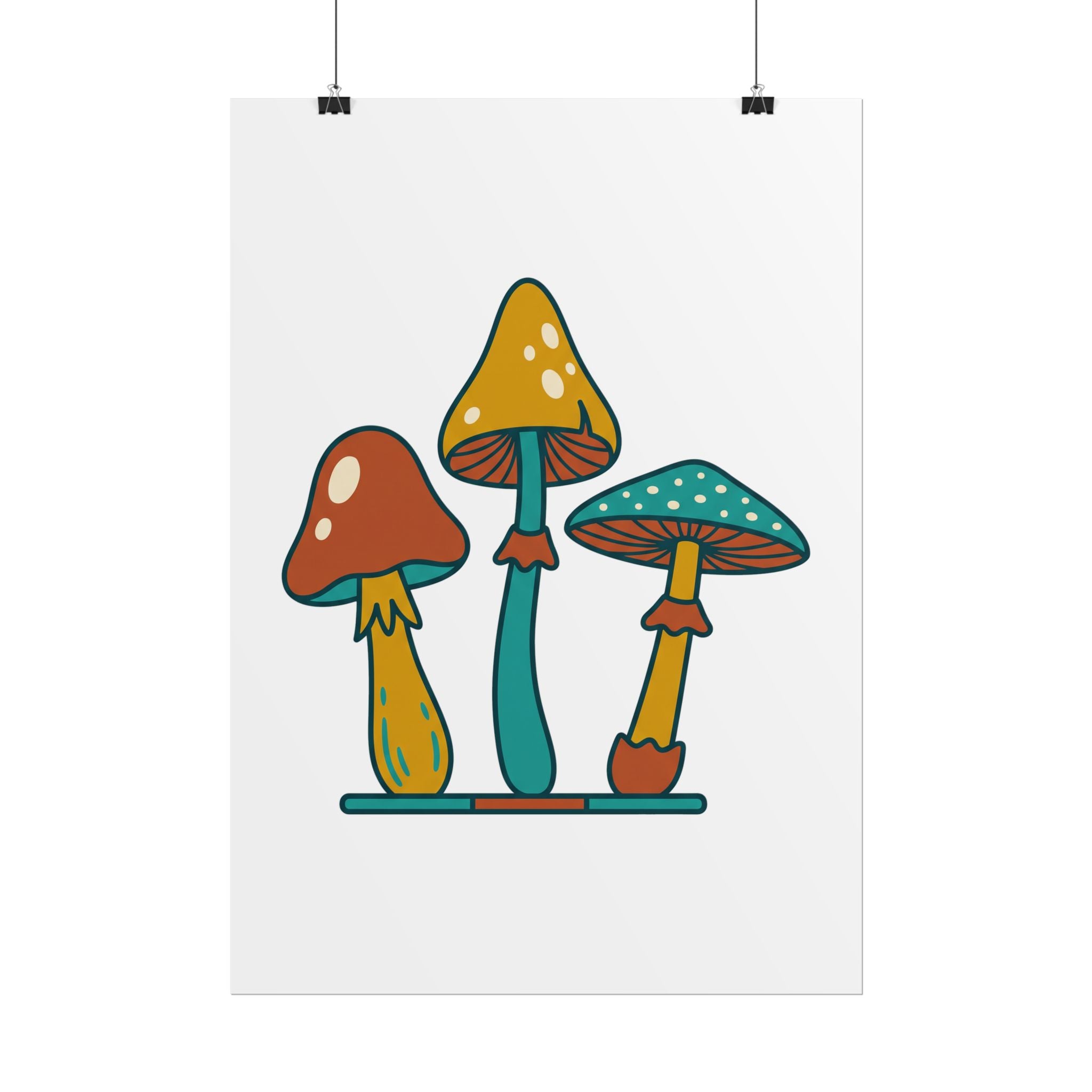 Mushroom Trio Botanical Poster