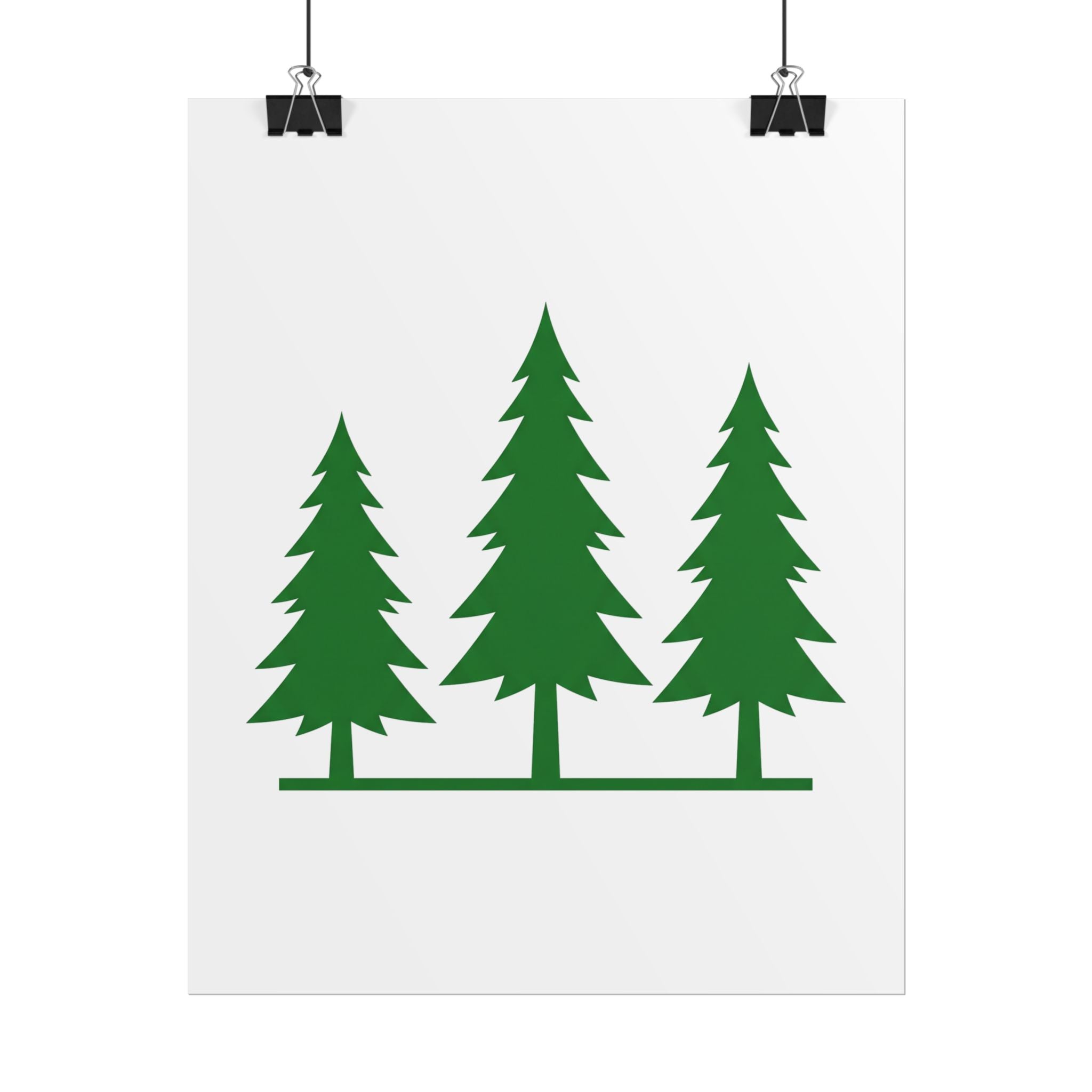 Pine Trio Silhouette Poster