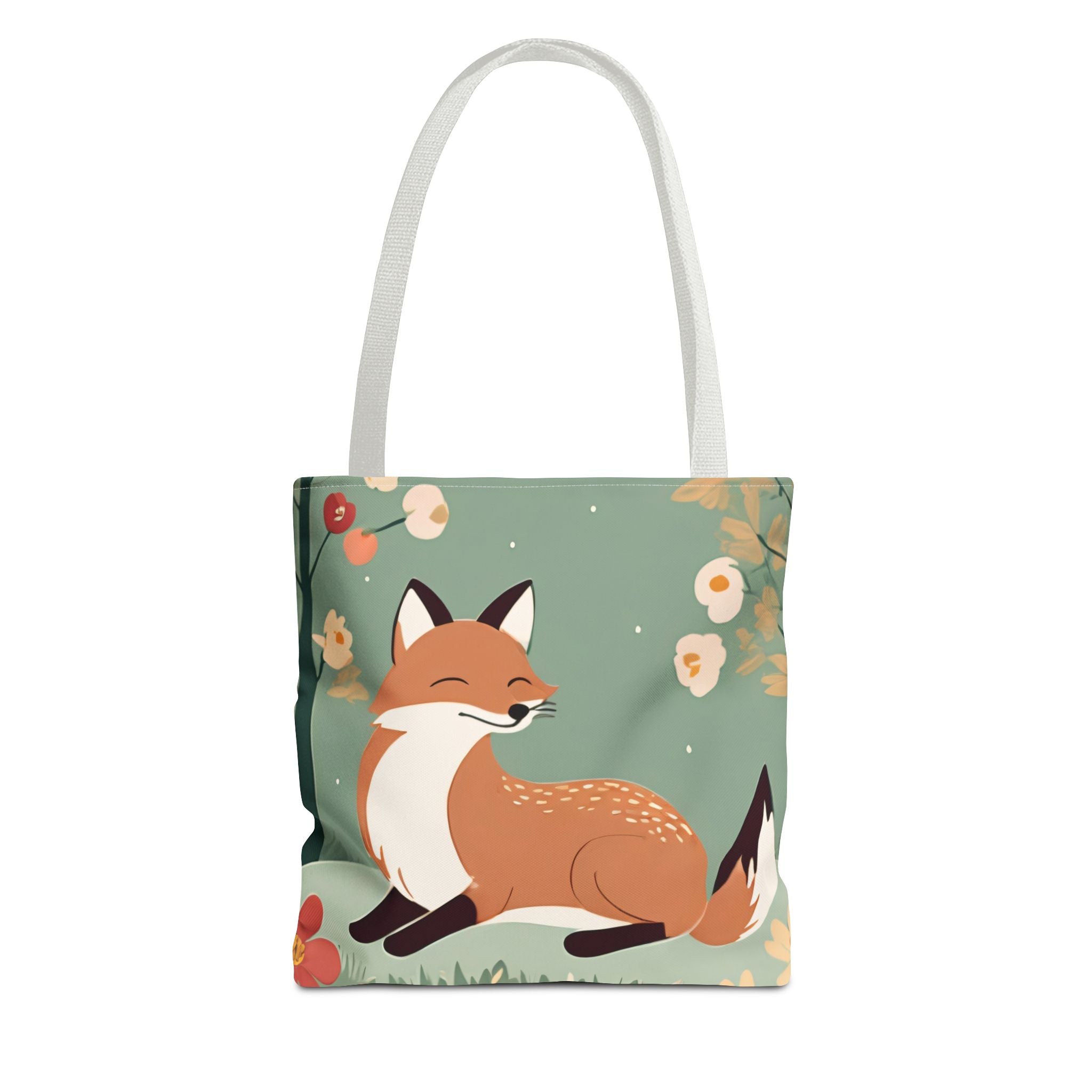 Floral Fox Tote Bag — Cute Woodland Animal Market Bag