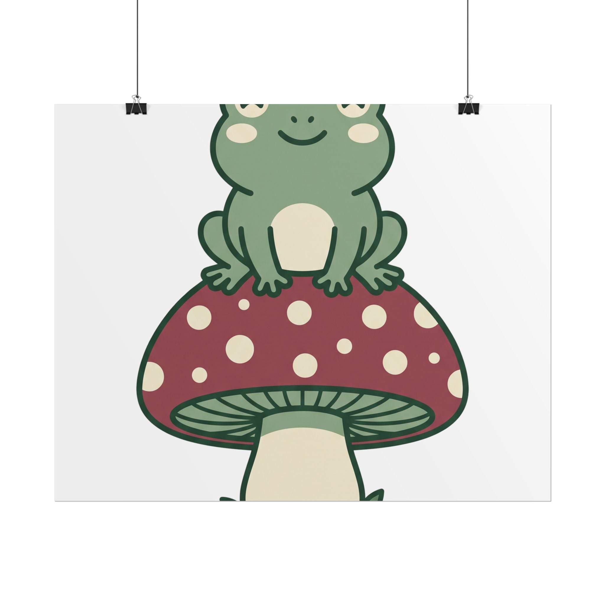 Frog on a Mushroom Poster