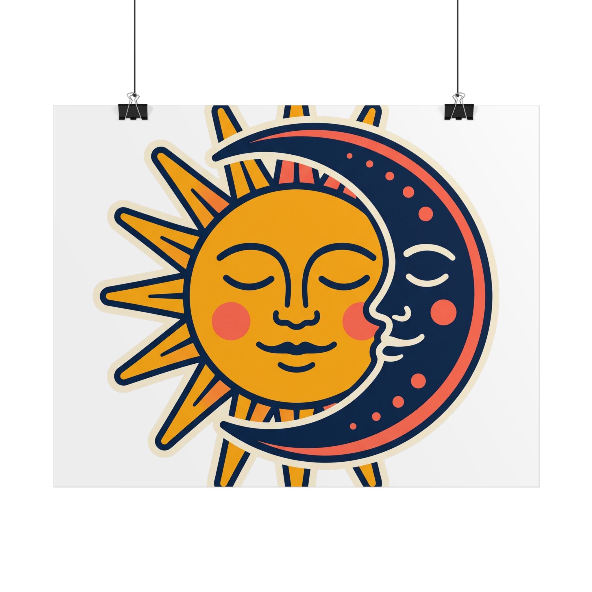 Sun Moon Faces Poster