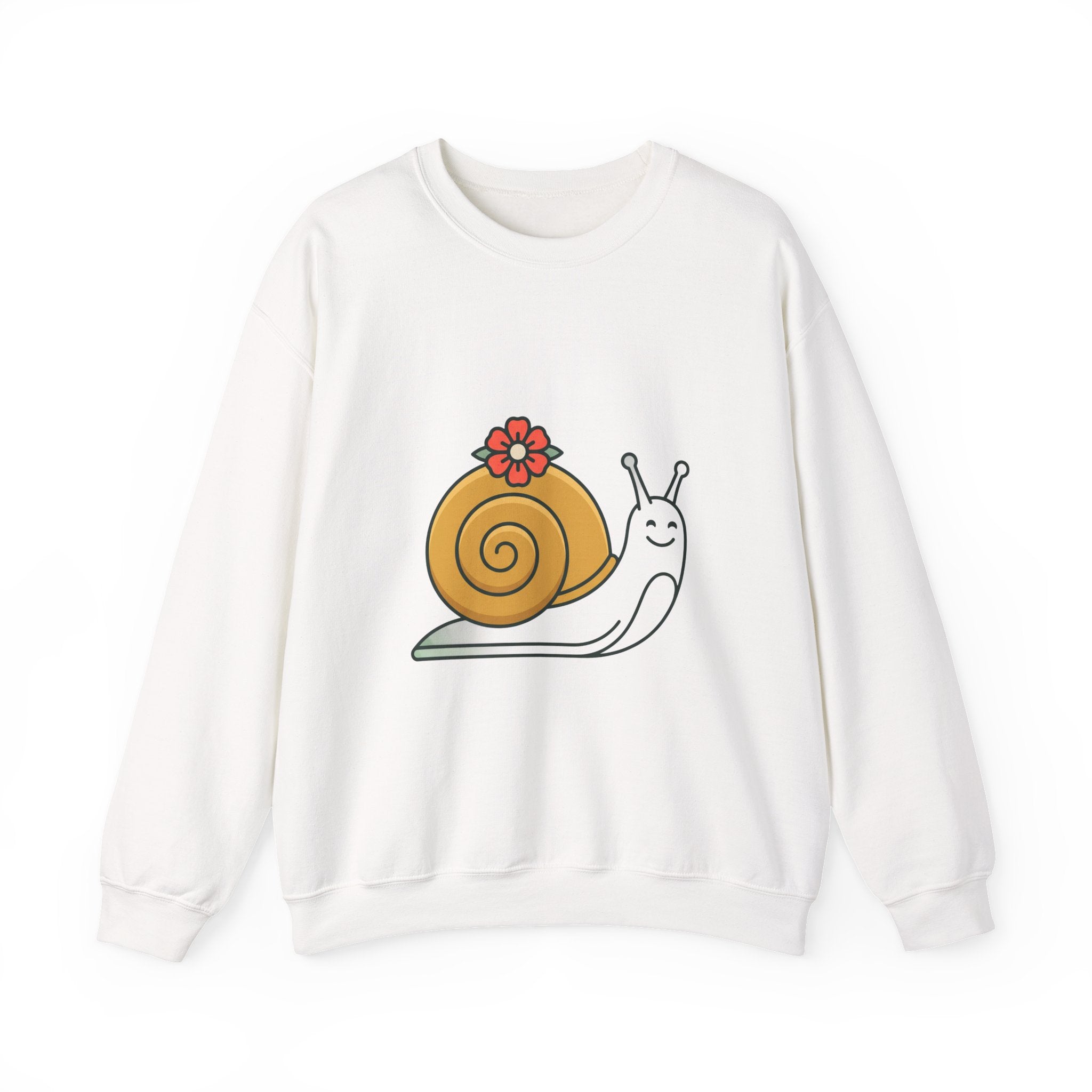 Cute Snail Graphic Sweatshirt – Floral Shell Cozy Crewneck