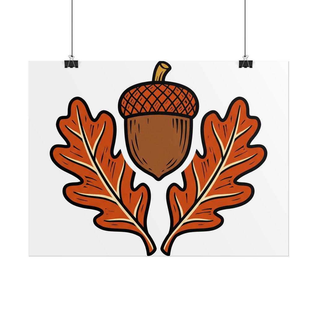 Acorn and Oak Leaf Poster