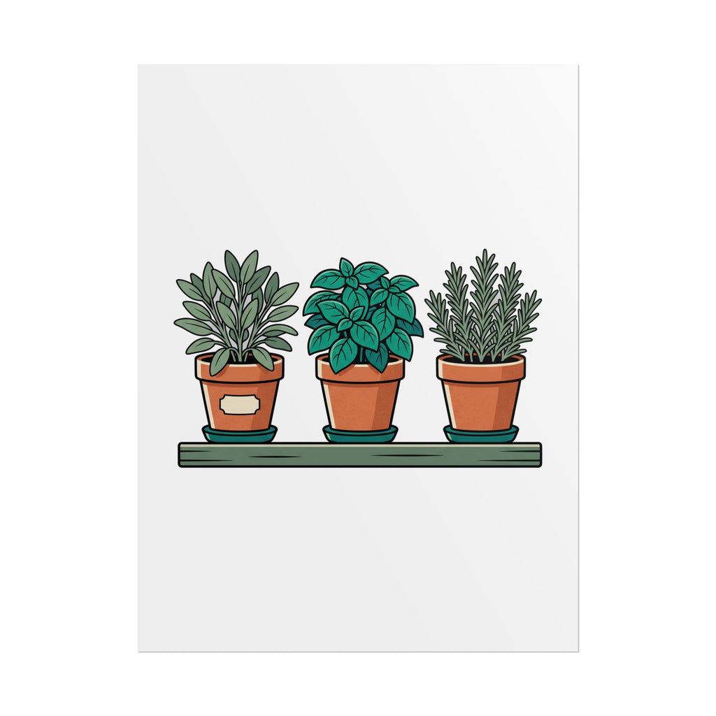 Cottage Window Herbs Poster