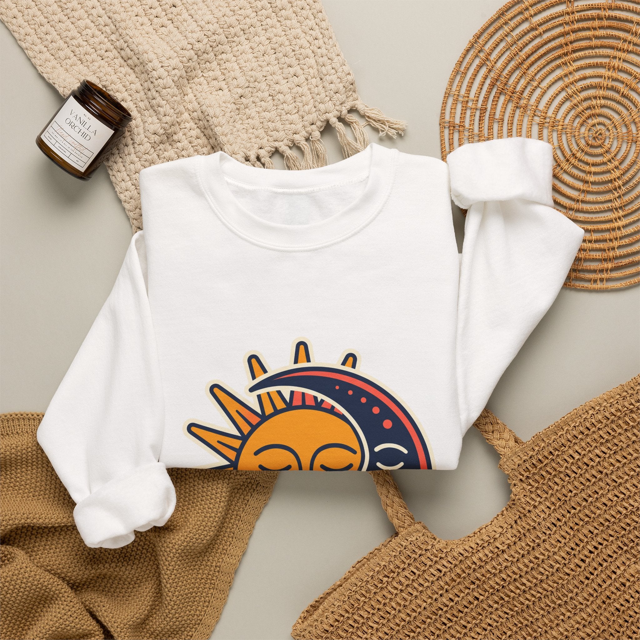 Sun Moon Faces Crewneck