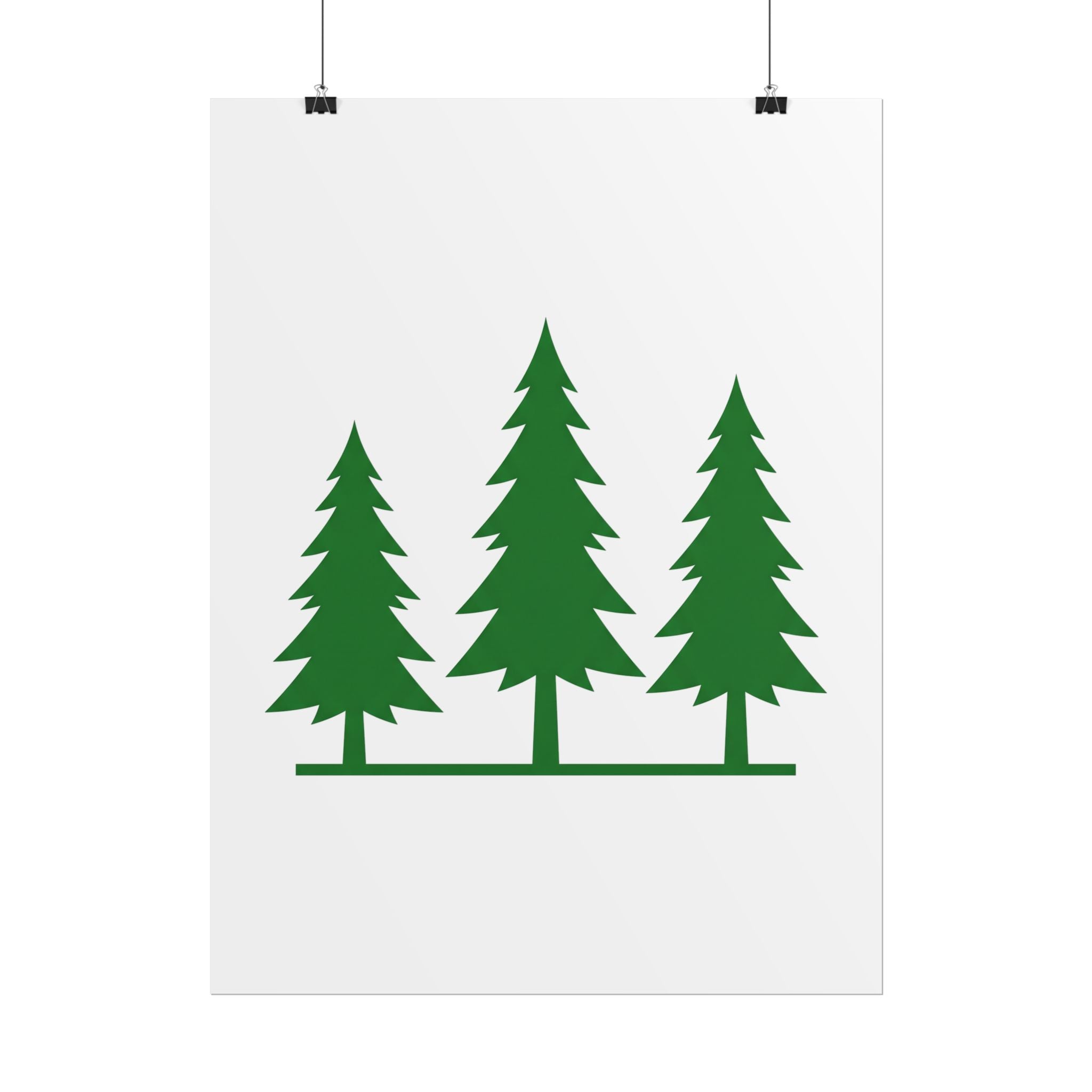 Pine Trio Silhouette Poster