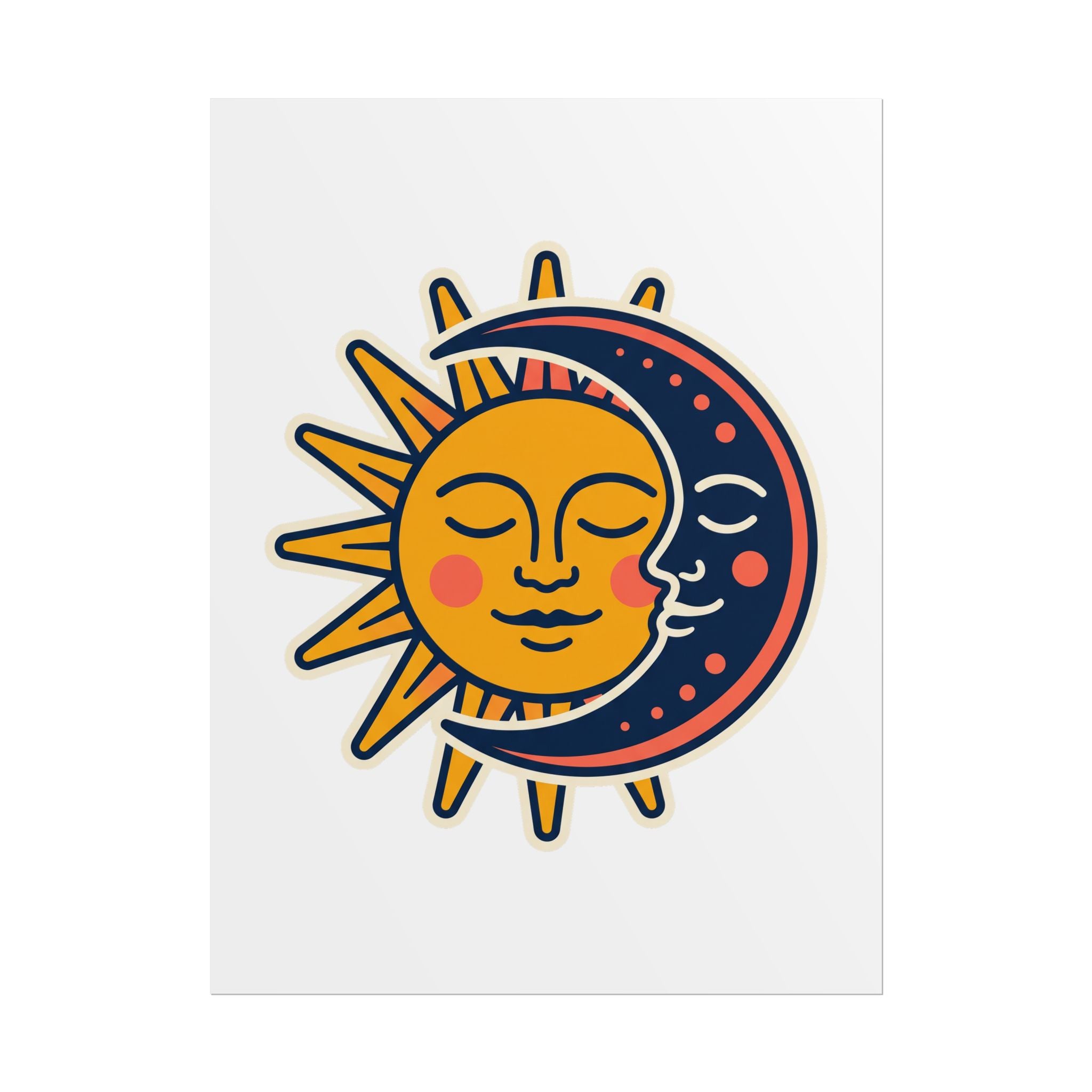 Sun Moon Faces Poster