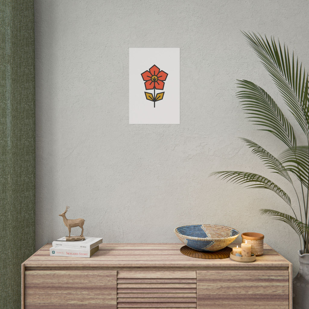 Minimal Wildflower Icon Poster