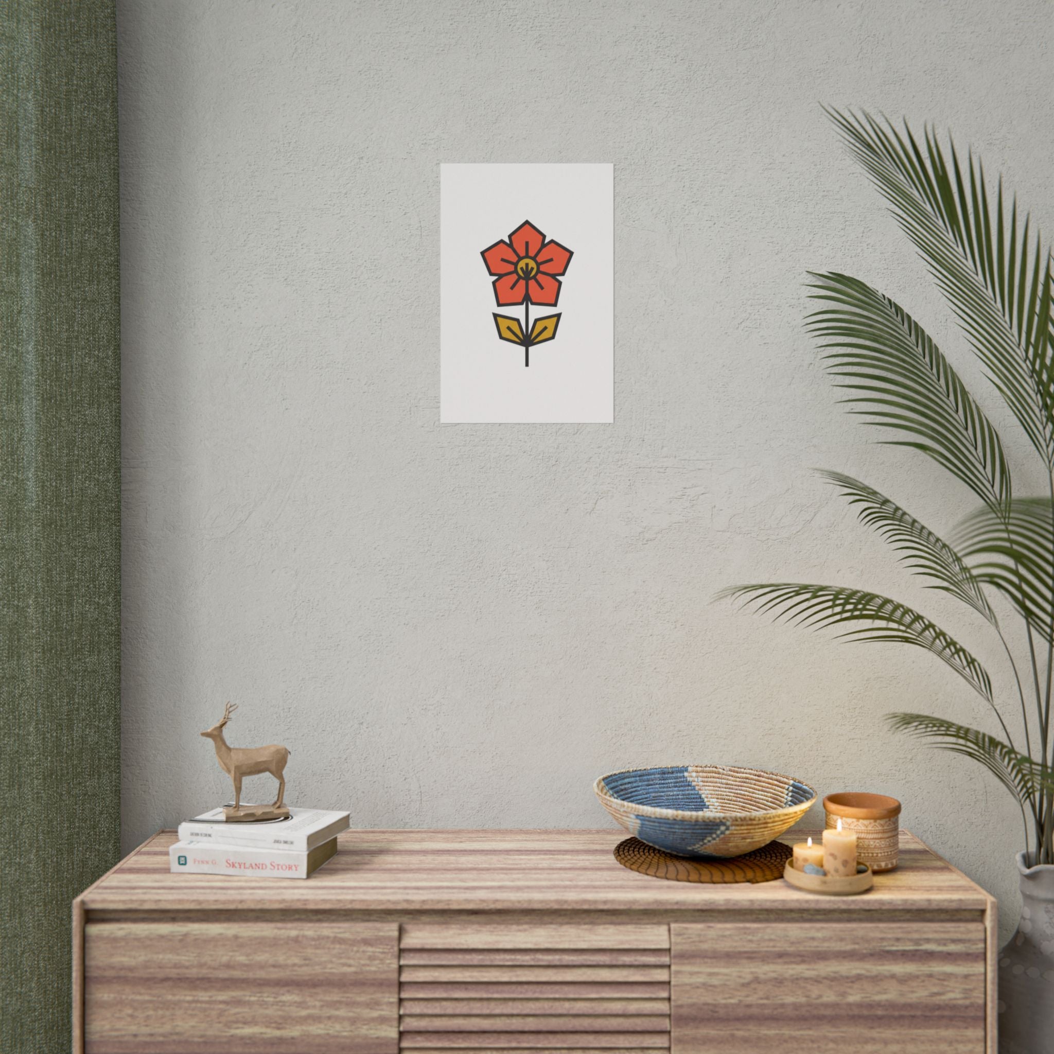 Minimal Wildflower Icon Poster