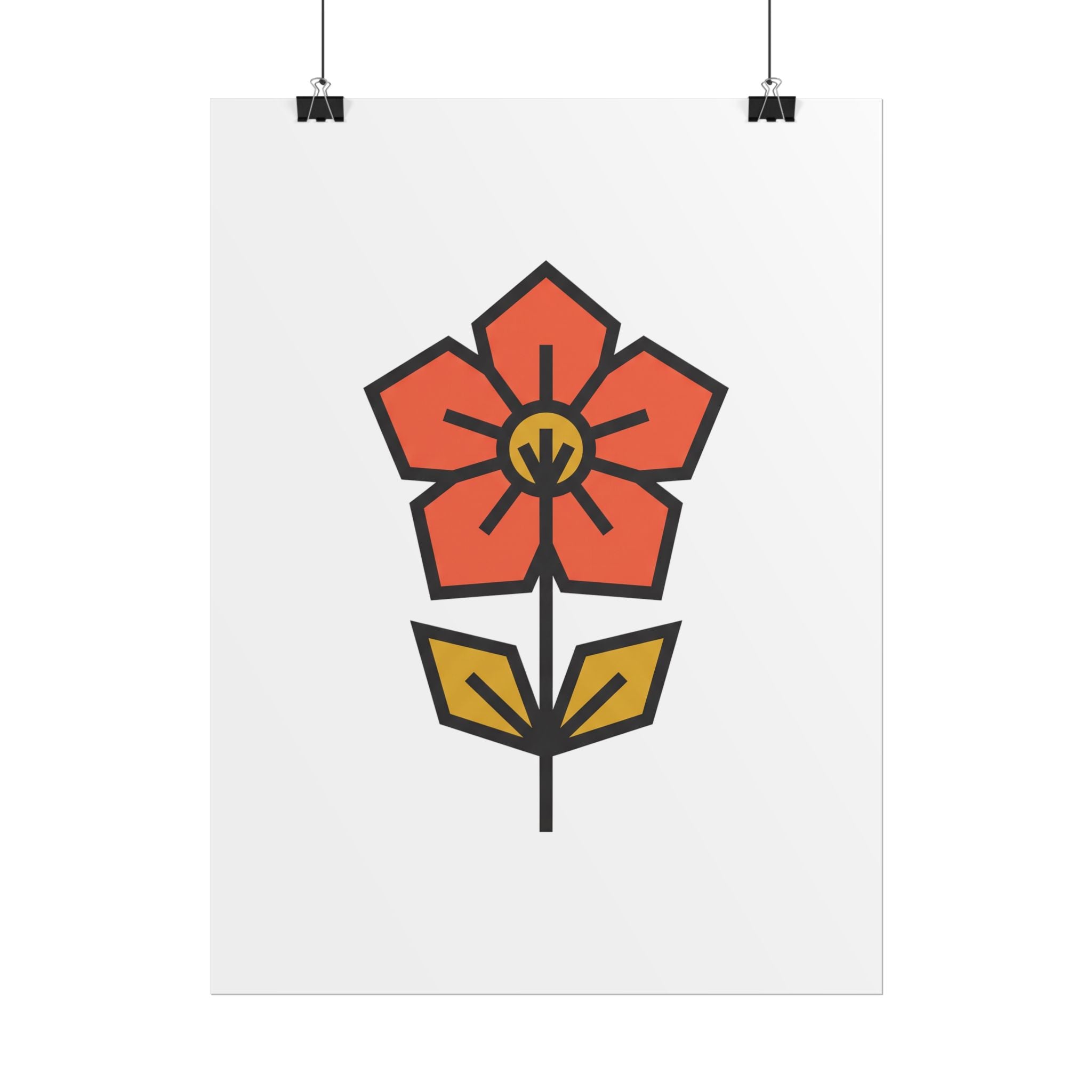 Minimal Wildflower Icon Poster