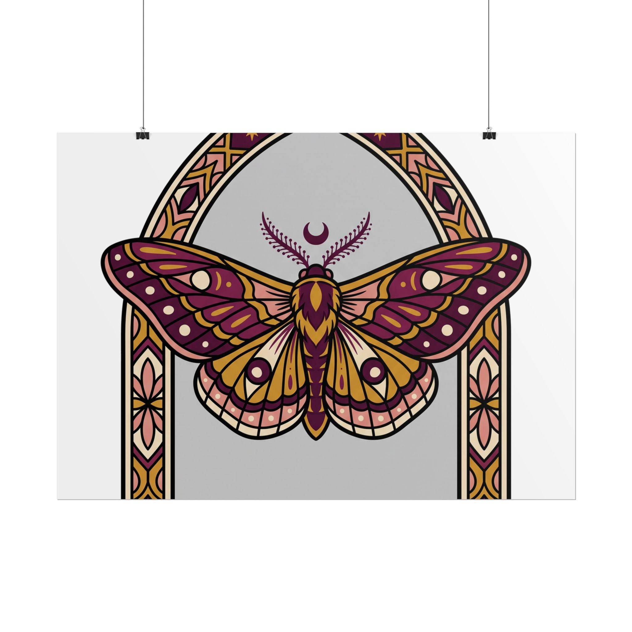 Arched Moth Stars Poster