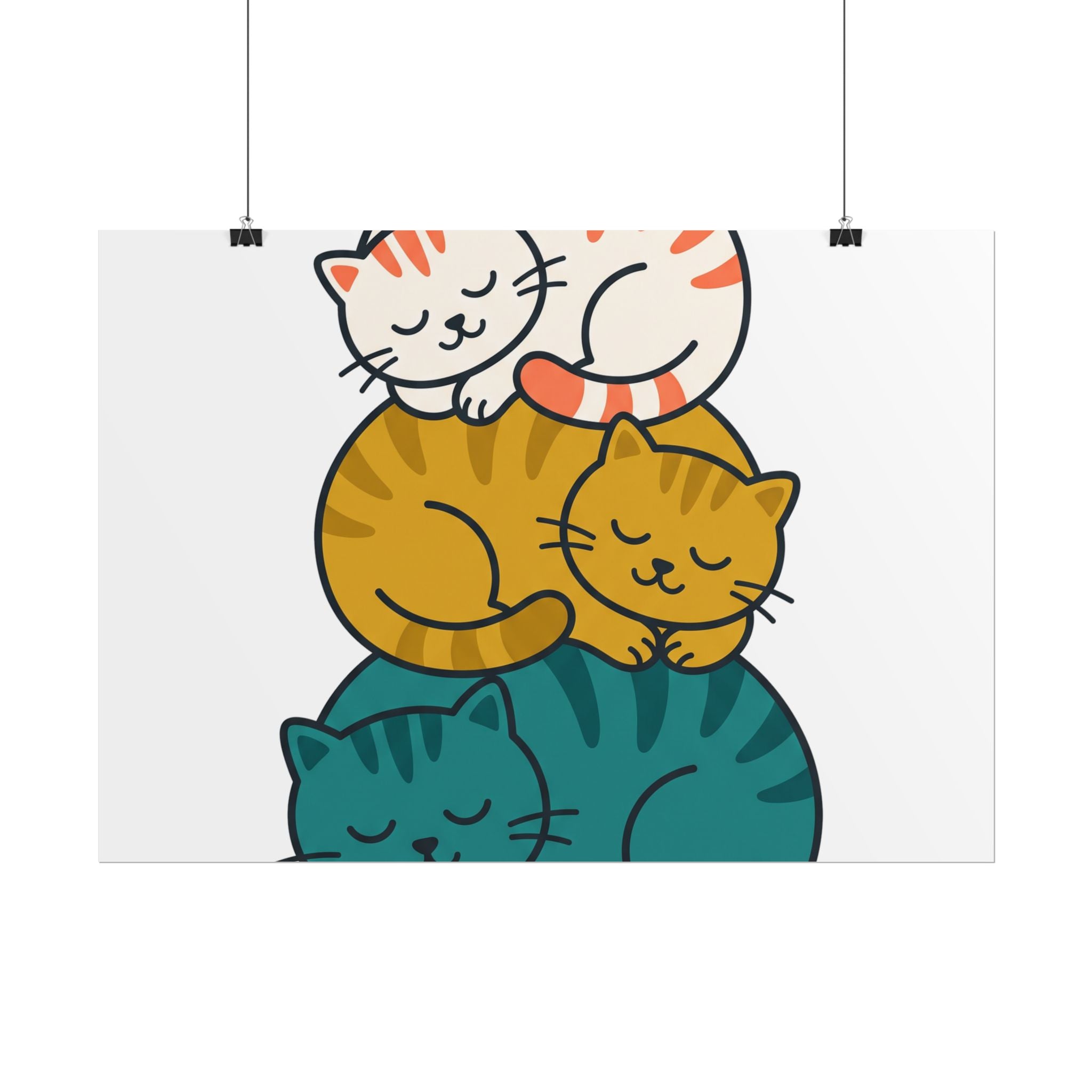 Sleepy Cat Stack Poster