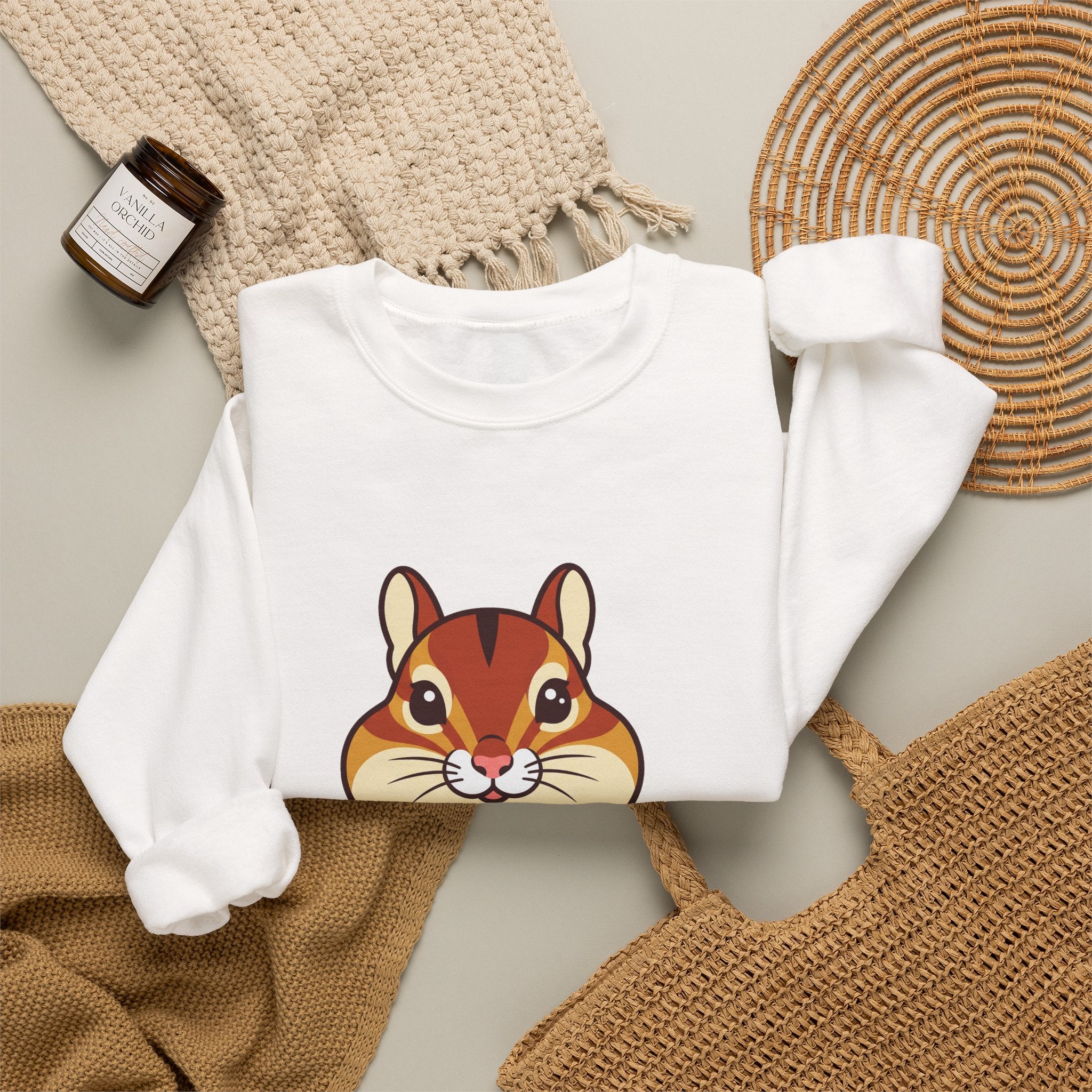 Chipmunk with Acorn Crewneck