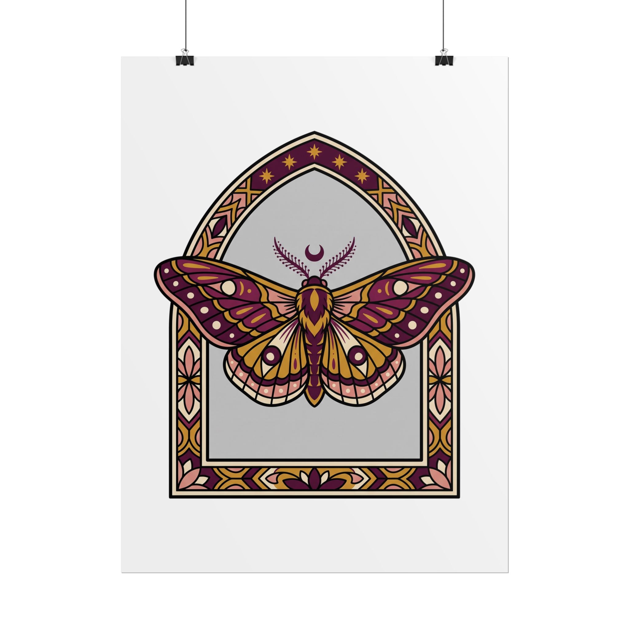 Arched Moth Stars Poster