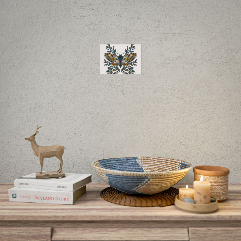 Botanical Moth and Flora Poster