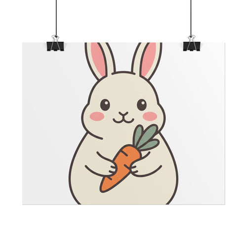 Bunny with Carrot Poster