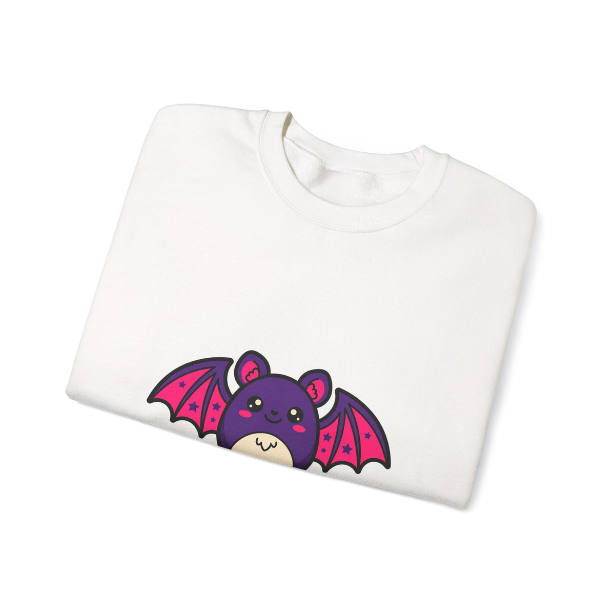 Bat with Tiny Heart Crewneck, Cute Spooky Sweatshirt
