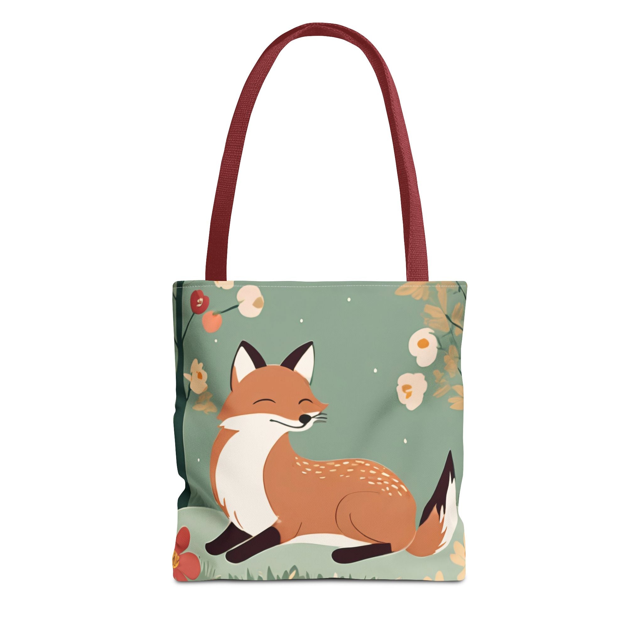 Floral Fox Tote Bag — Cute Woodland Animal Market Bag