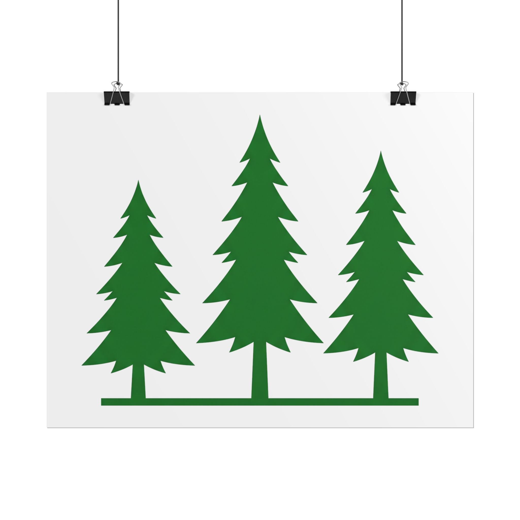 Pine Trio Silhouette Poster