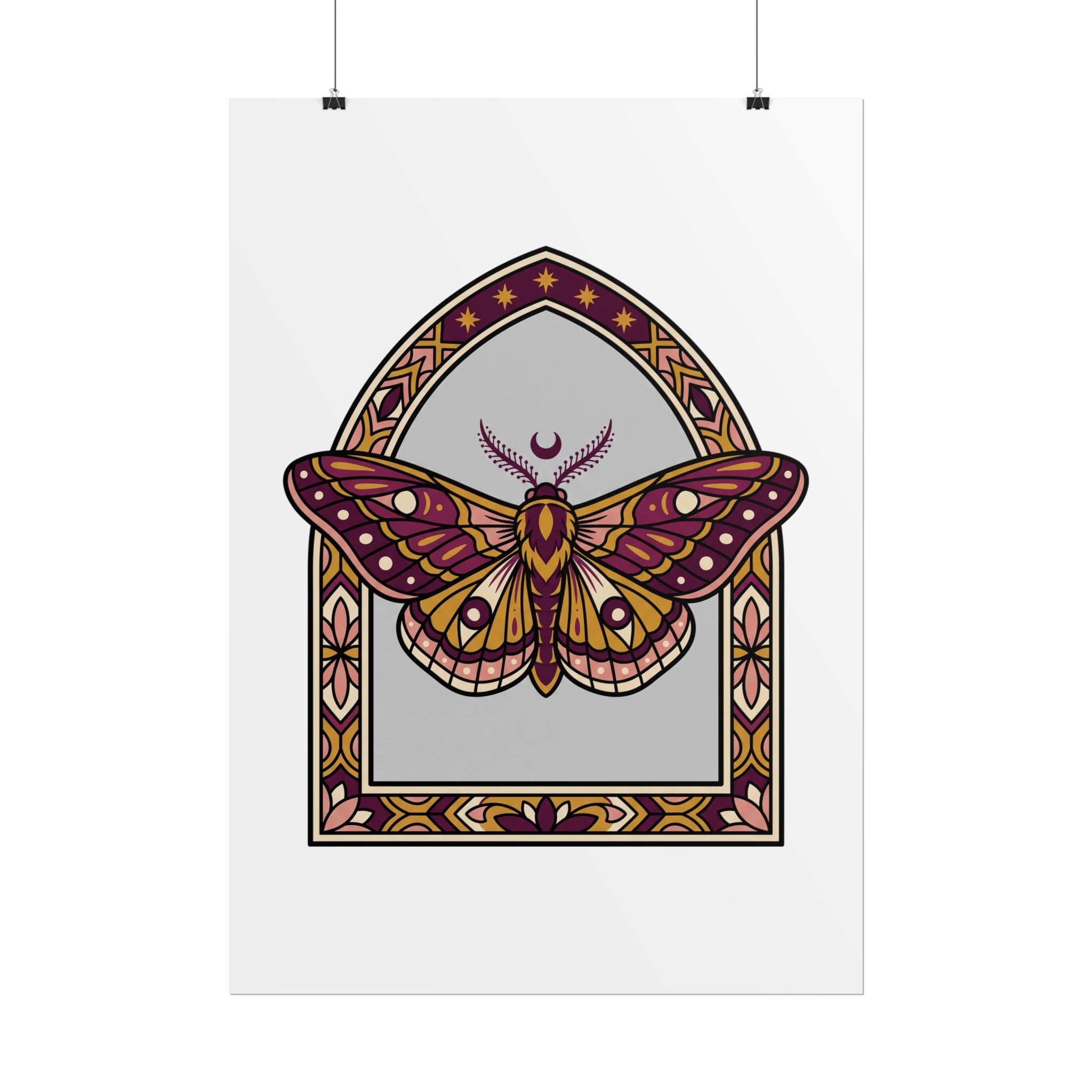 Arched Moth Stars Poster