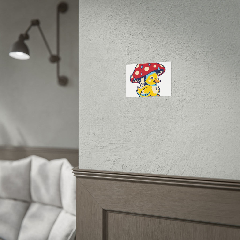 Duckling in Rain Poster