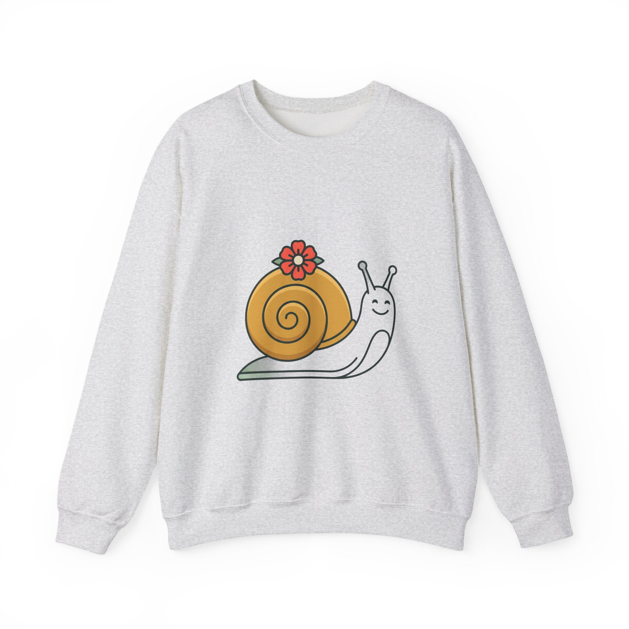 Cute Snail Graphic Sweatshirt – Floral Shell Cozy Crewneck