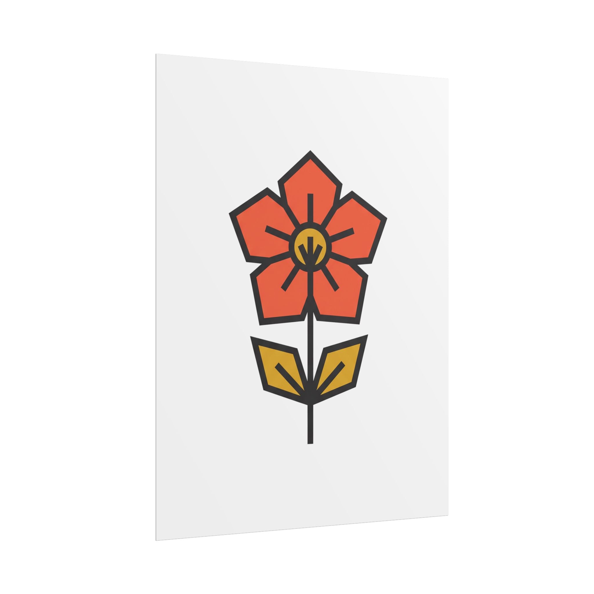 Minimal Wildflower Icon Poster