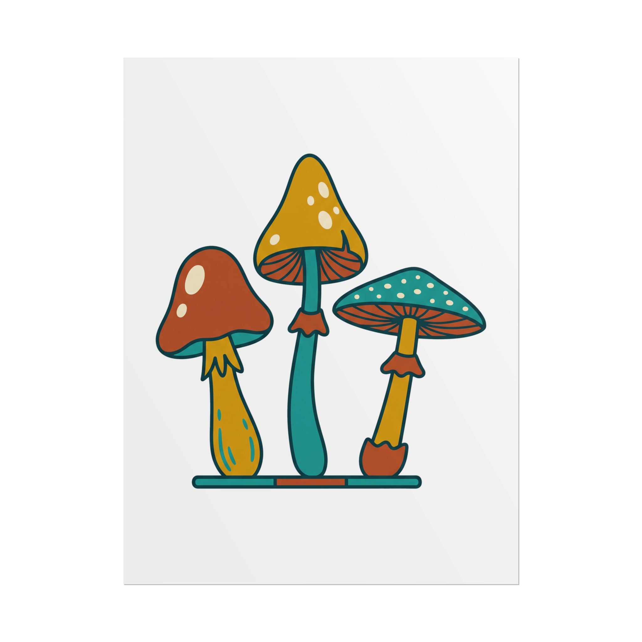Mushroom Trio Botanical Poster