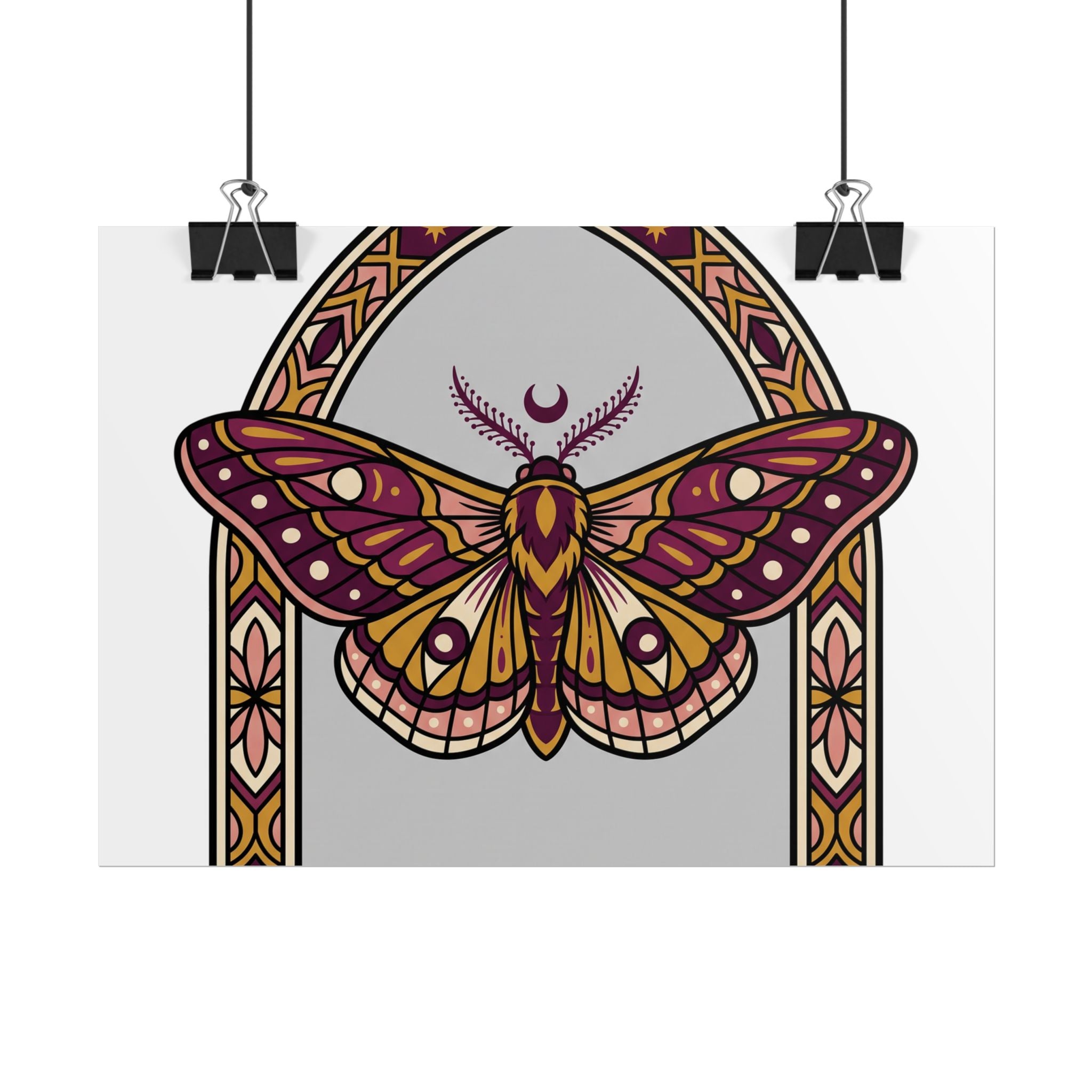Arched Moth Stars Poster