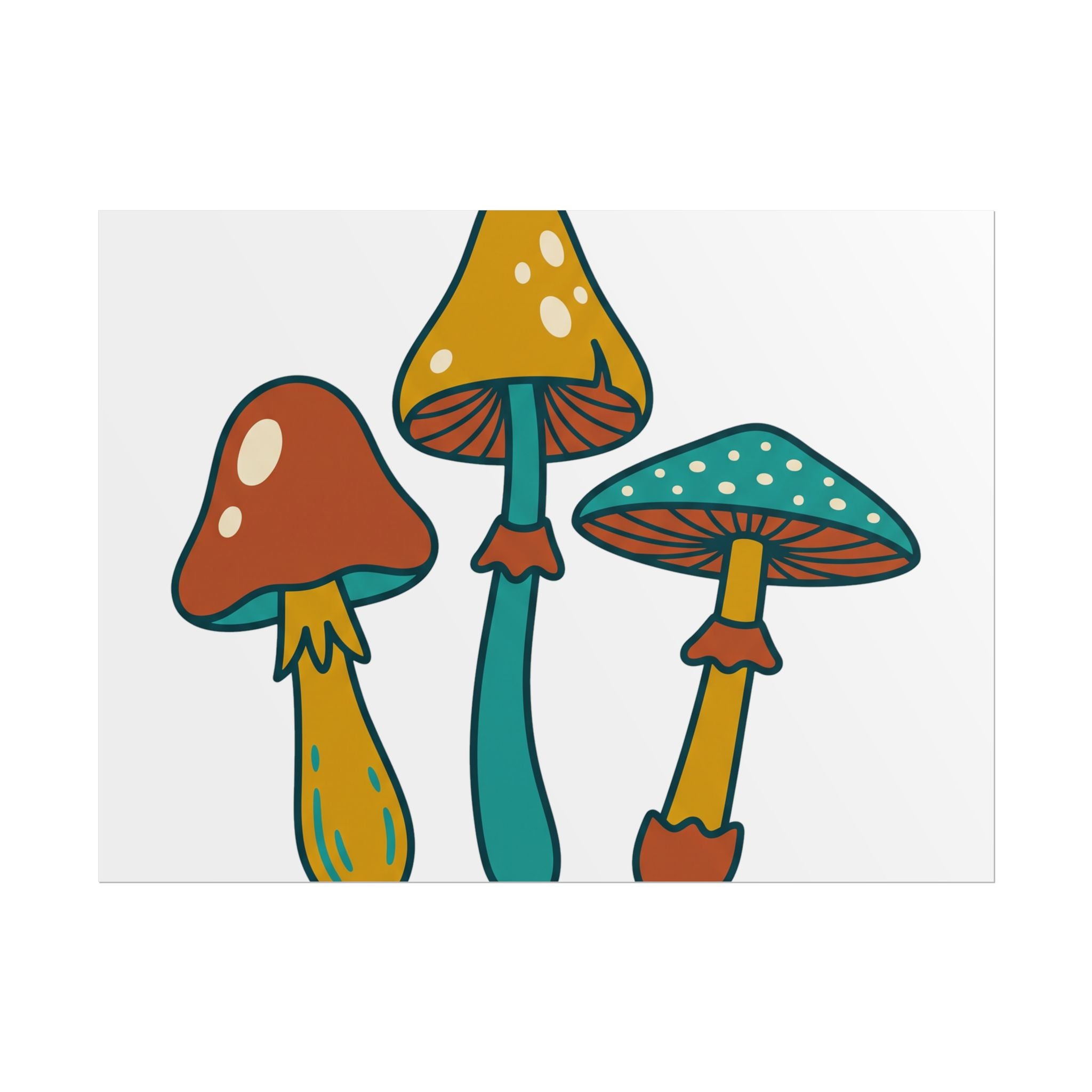 Mushroom Trio Botanical Poster