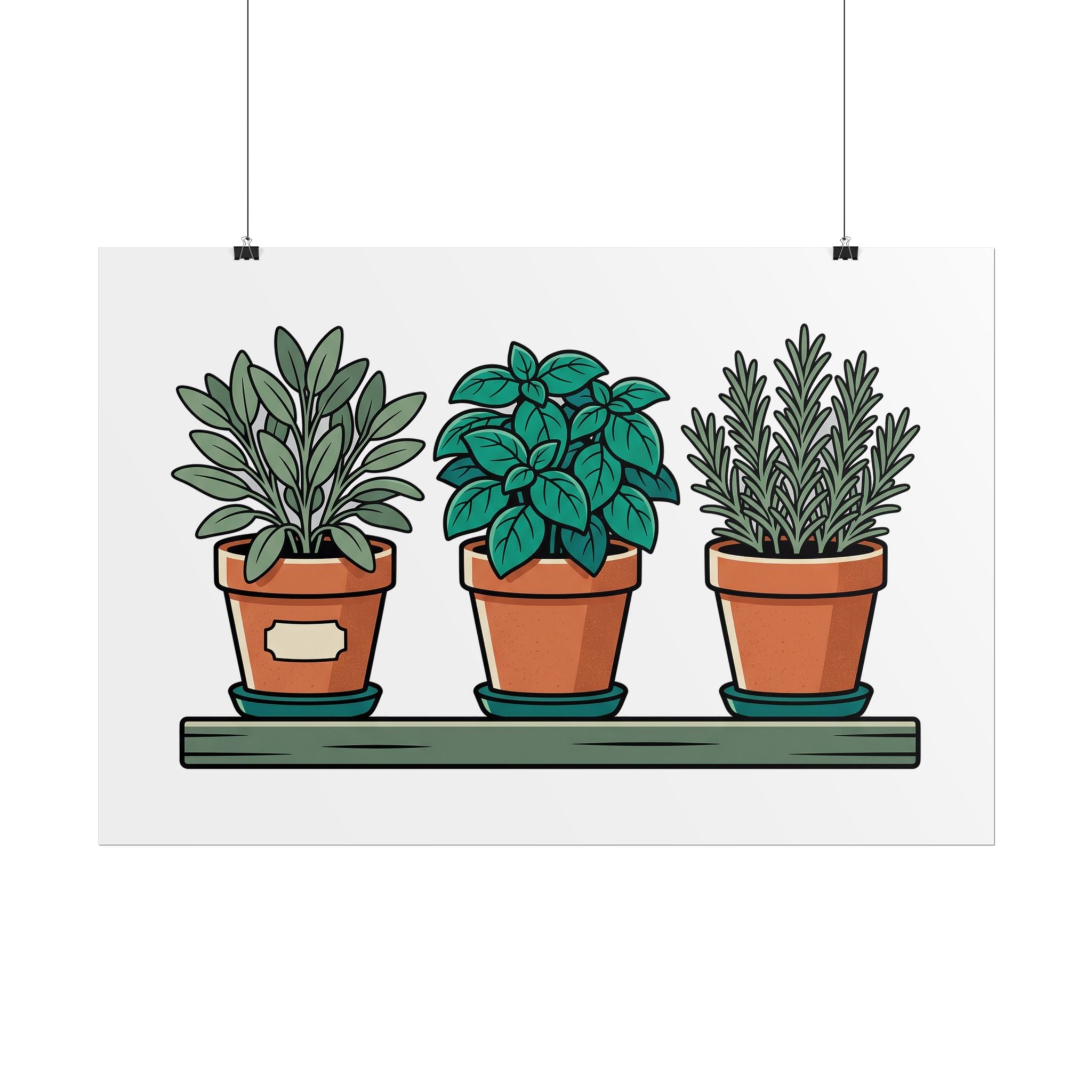 Cottage Window Herbs Poster