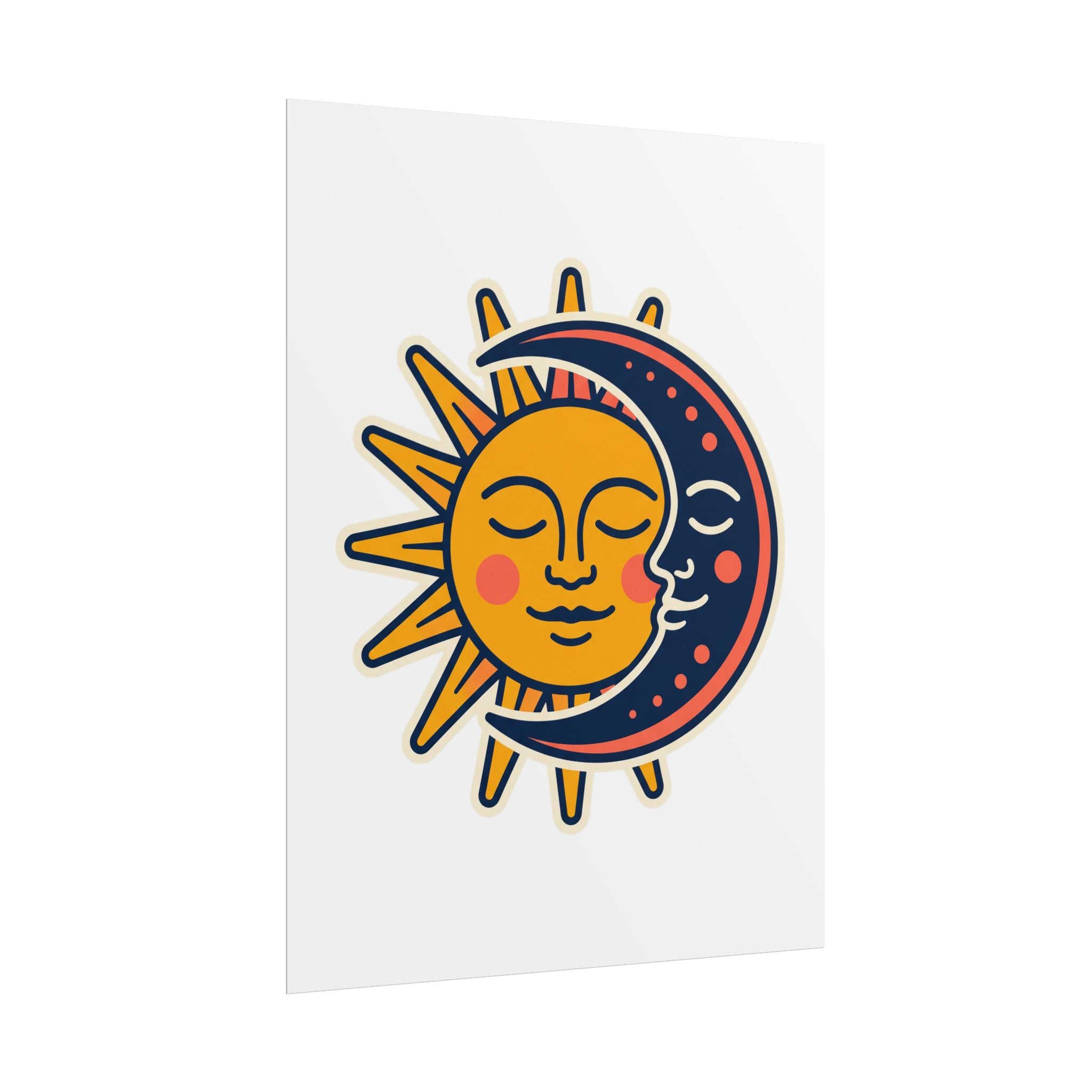 Sun Moon Faces Poster