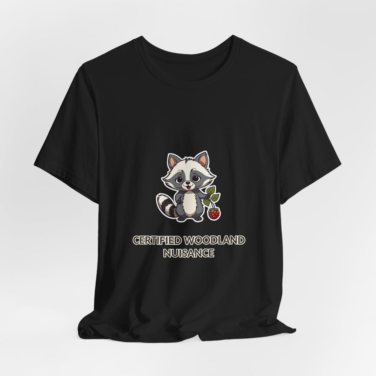 Certified Woodland Nuisance Tee, Cute Raccoon Graphic T-Shirt