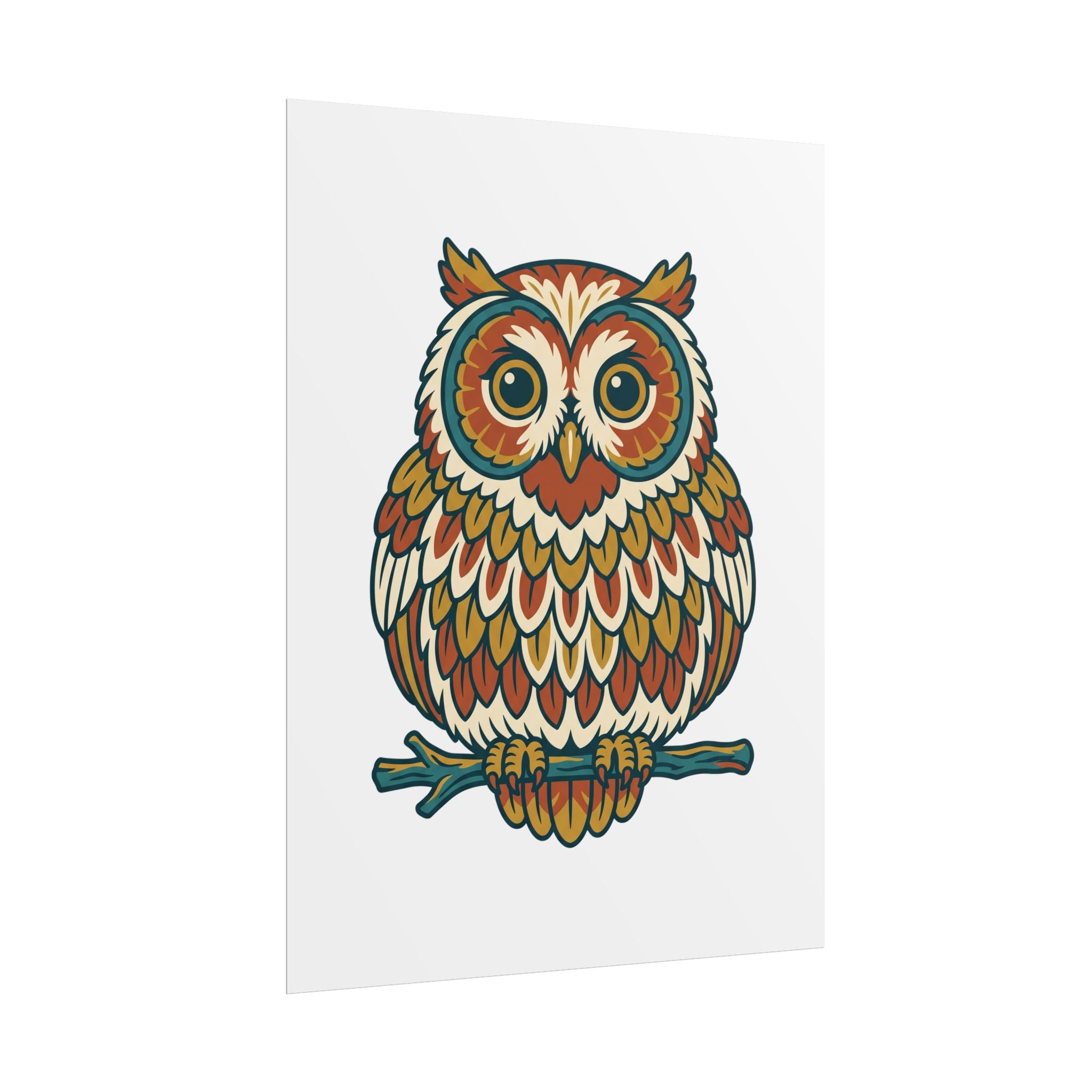Round Owl Poster
