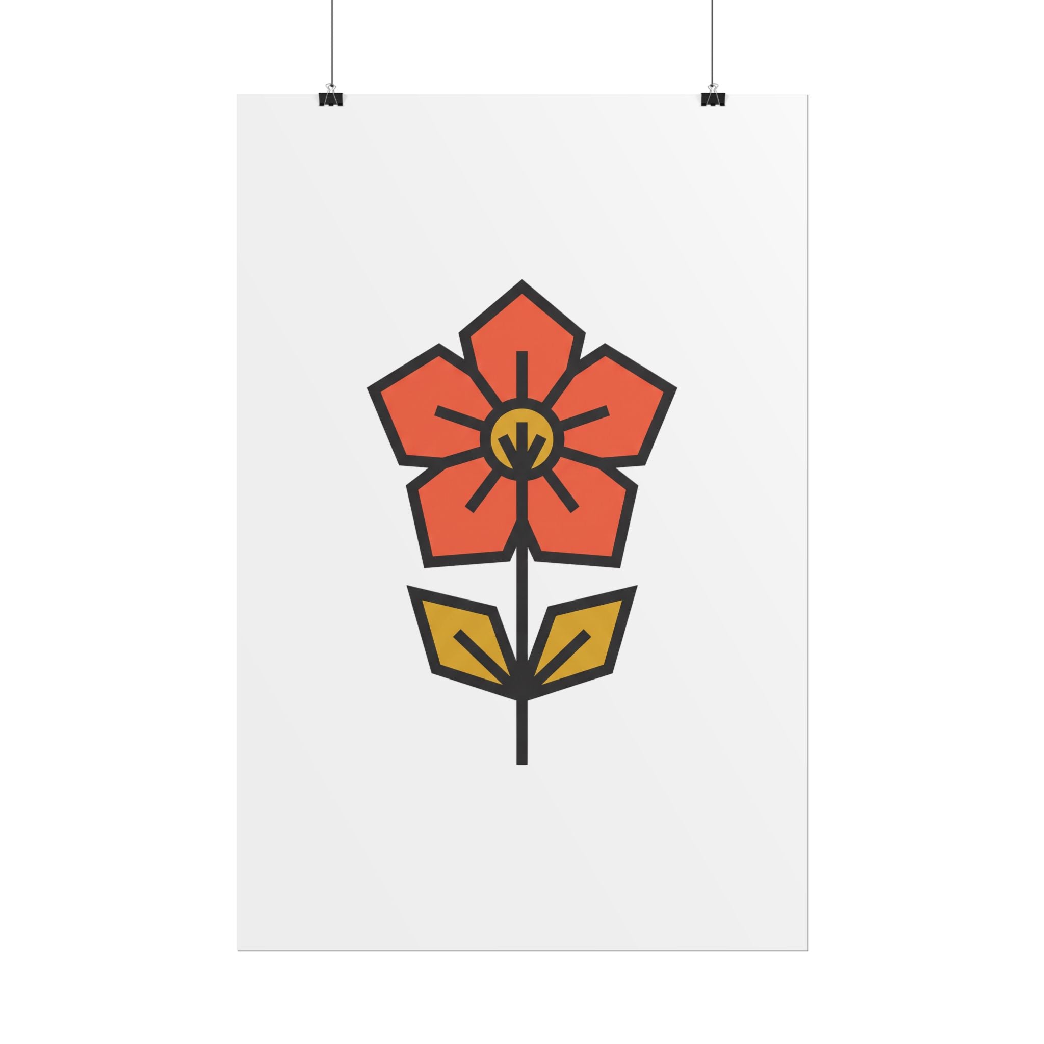 Minimal Wildflower Icon Poster