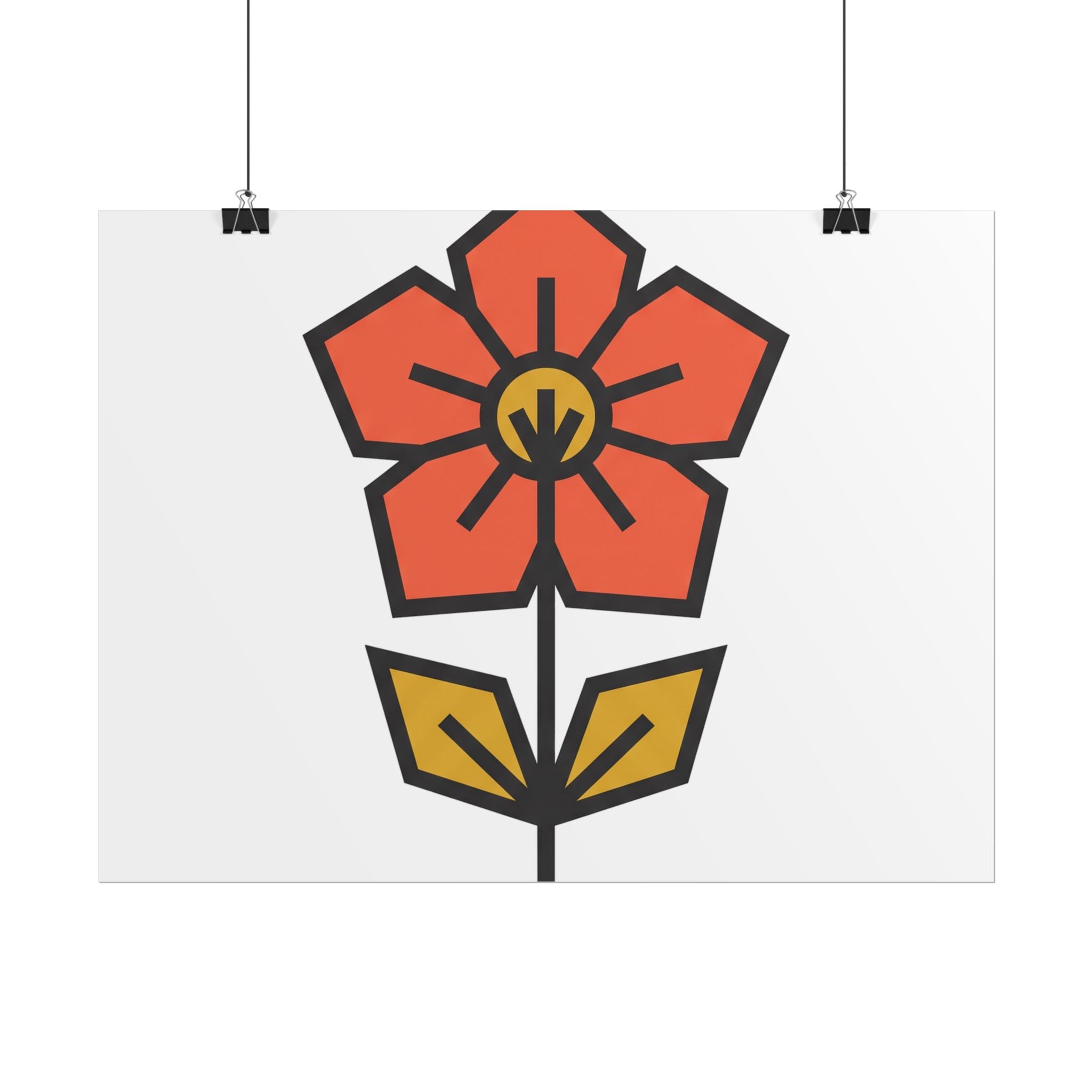 Minimal Wildflower Icon Poster