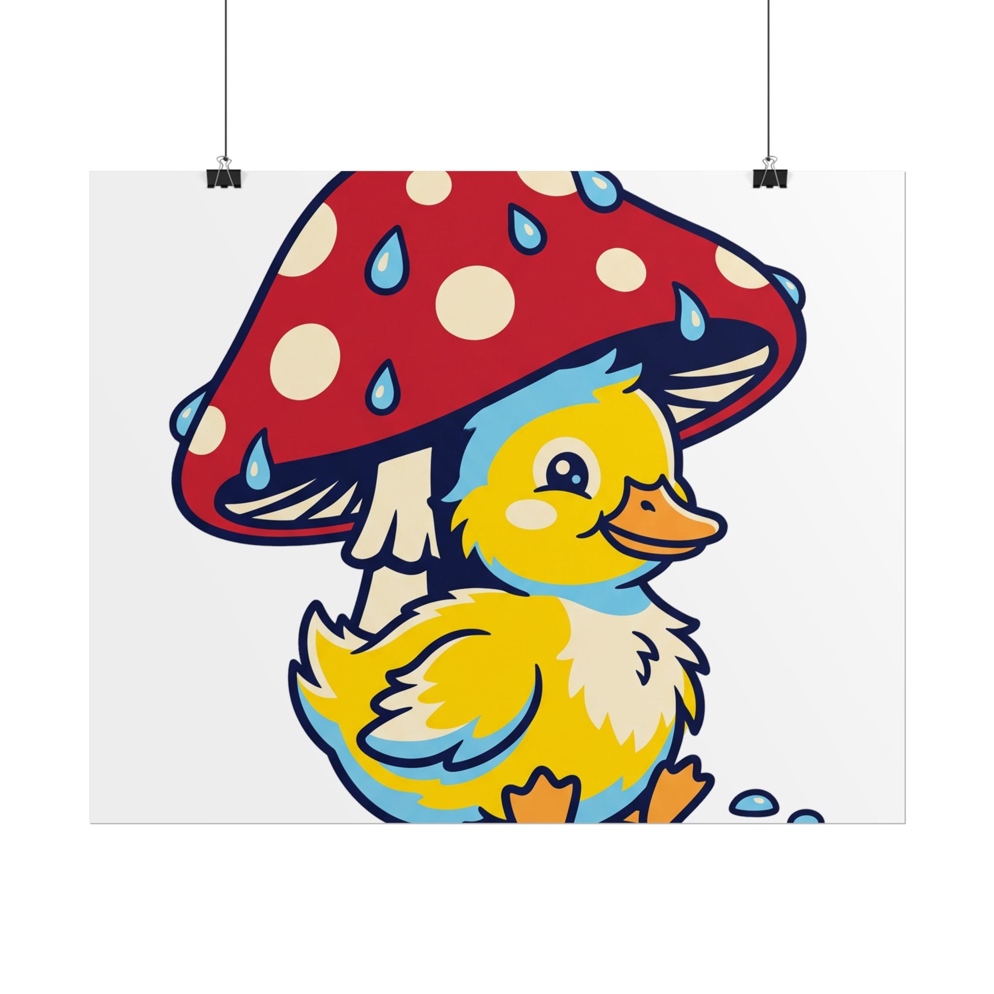 Duckling in Rain Poster