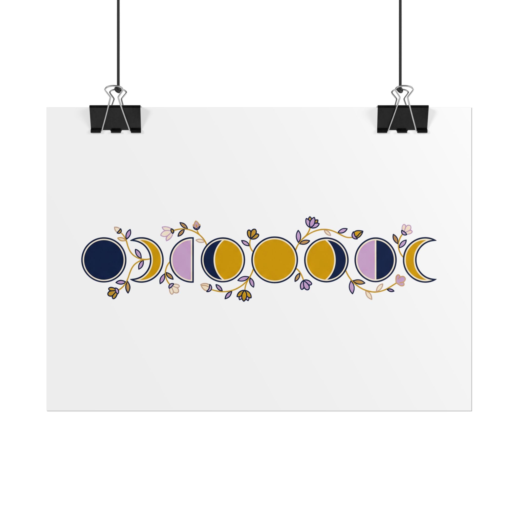 Moon Phases Botanical Poster