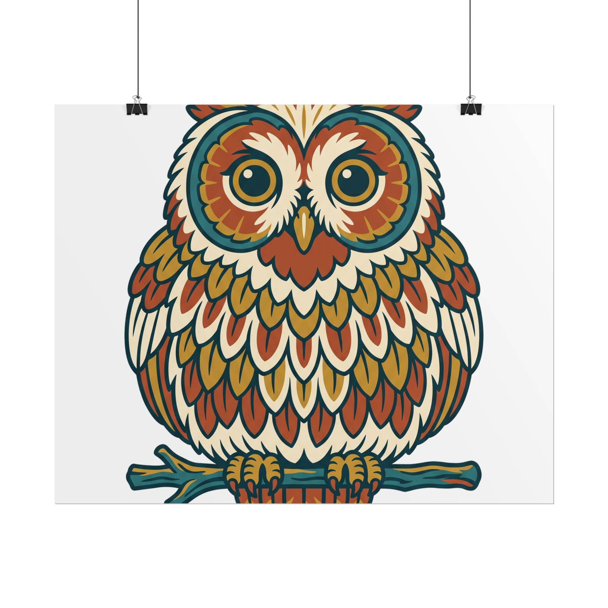 Round Owl Poster