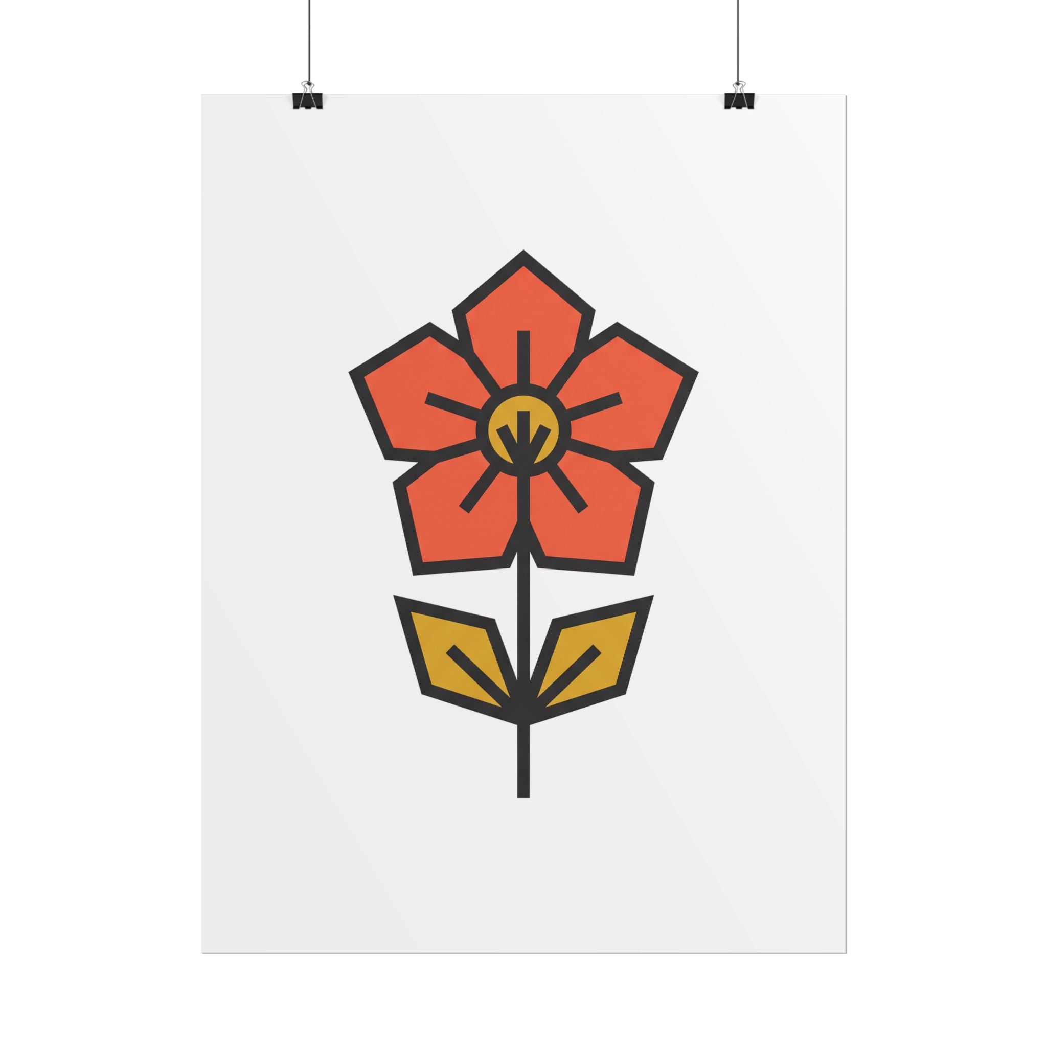 Minimal Wildflower Icon Poster