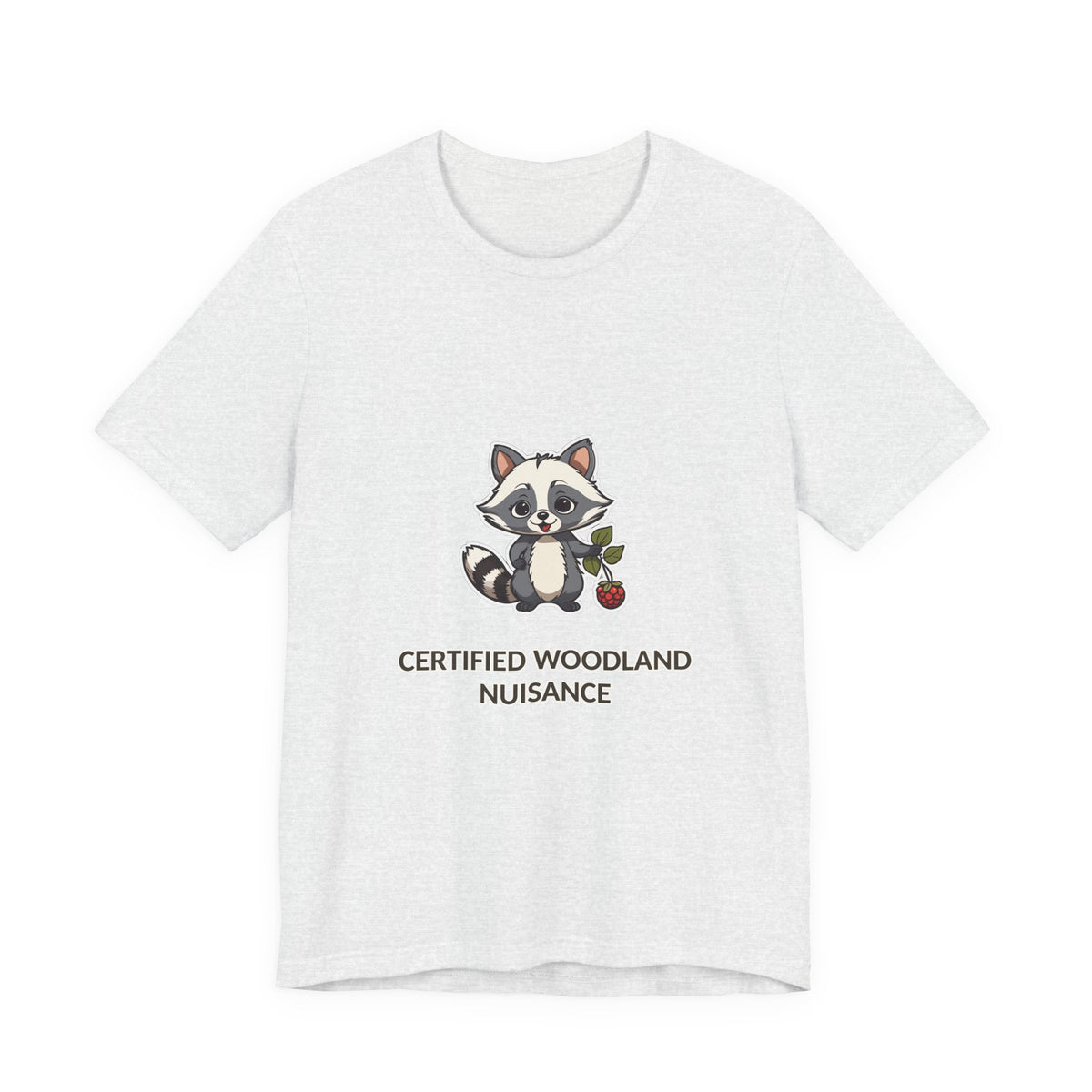 Certified Woodland Nuisance Tee in Ash, original woodland design by Bramblewick