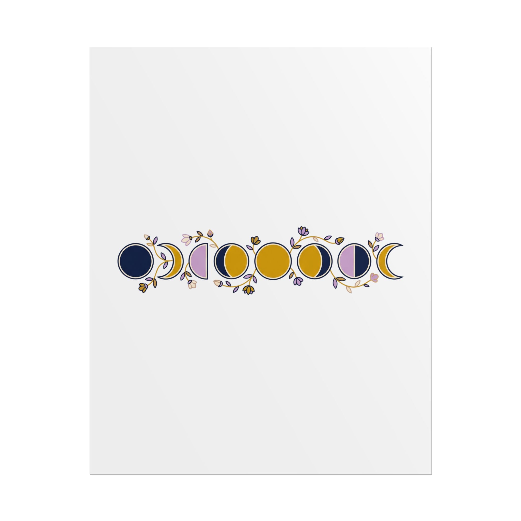 Moon Phases Botanical Poster